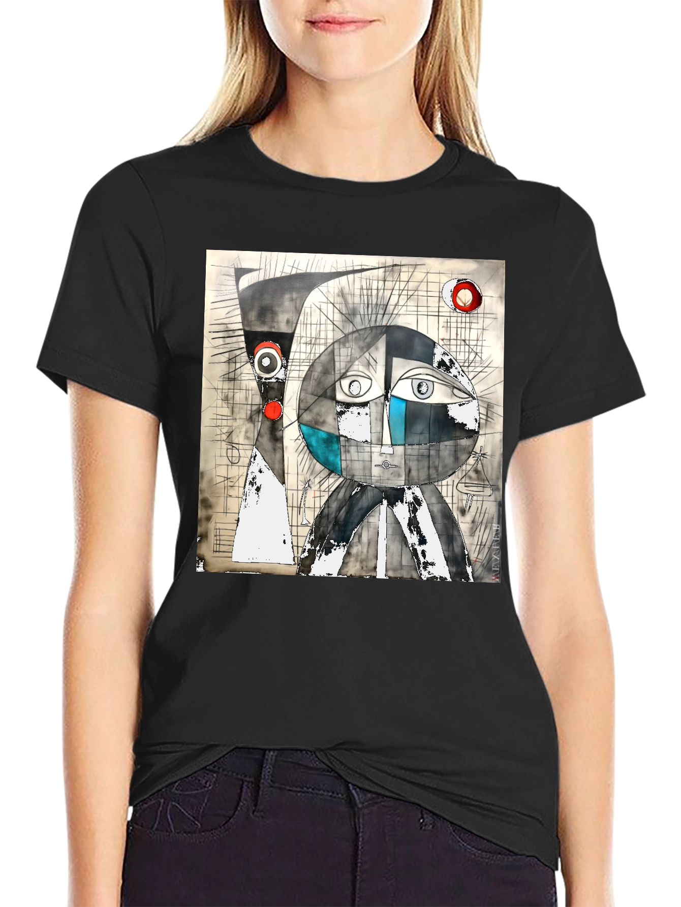Abstract Art Graphic Black T-Shirt