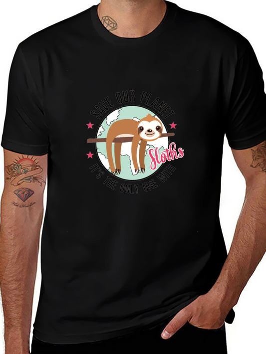 Save Our Planet Sloth Graphic T-Shirt