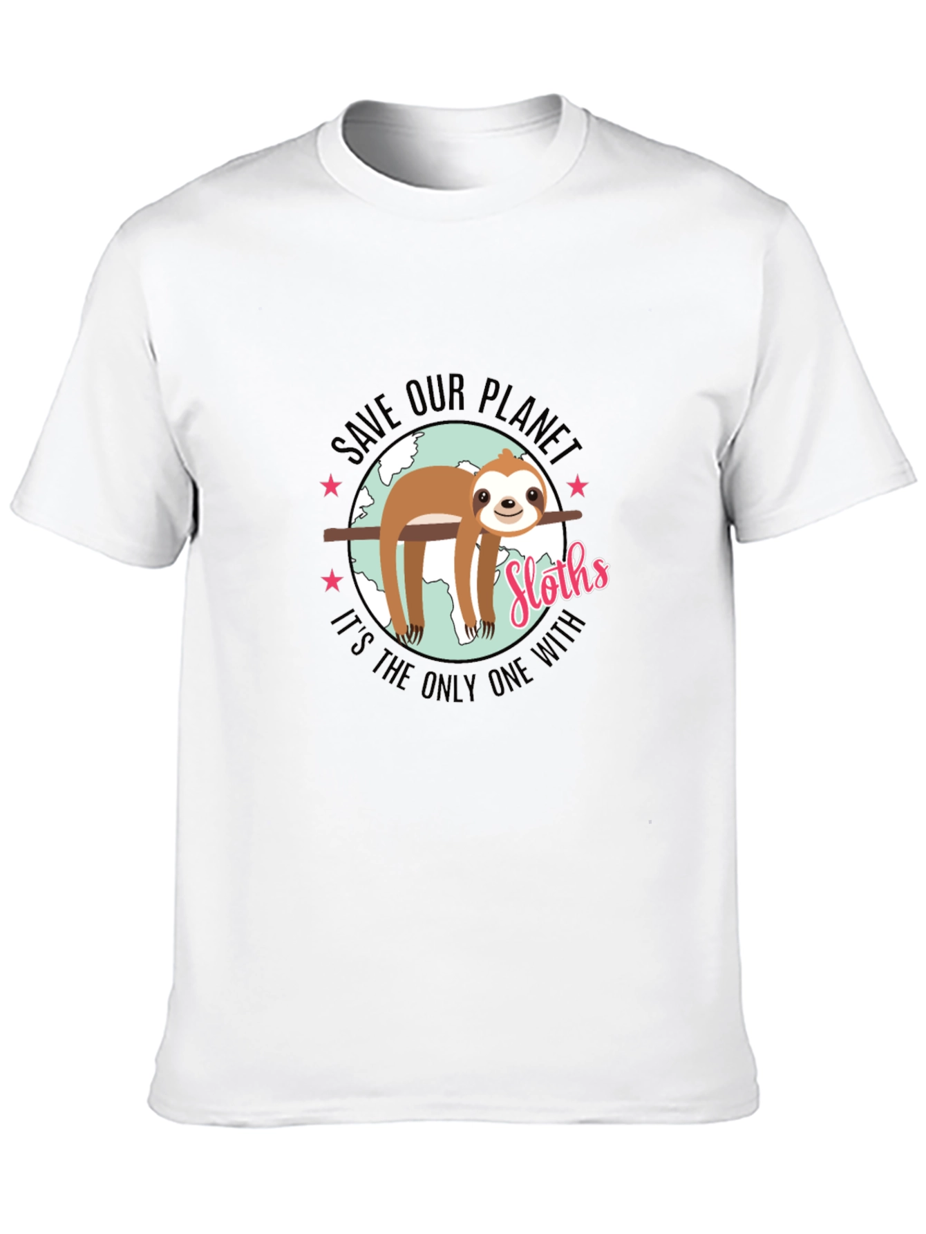 Save Our Planet Sloth Graphic T-Shirt