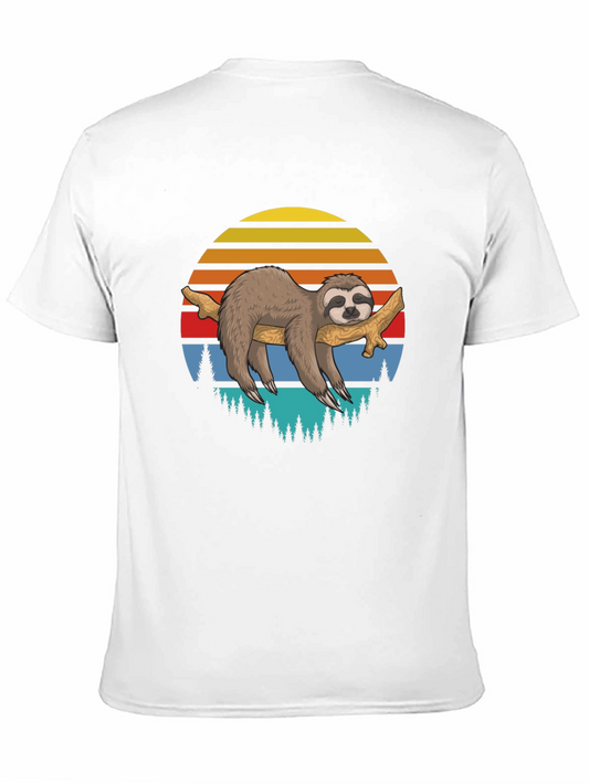 Lazy Sloth on Branch Graphic T-Shirt