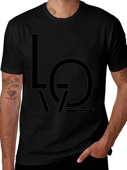 Minimalist LOVE Graphic Print Black T-Shirt