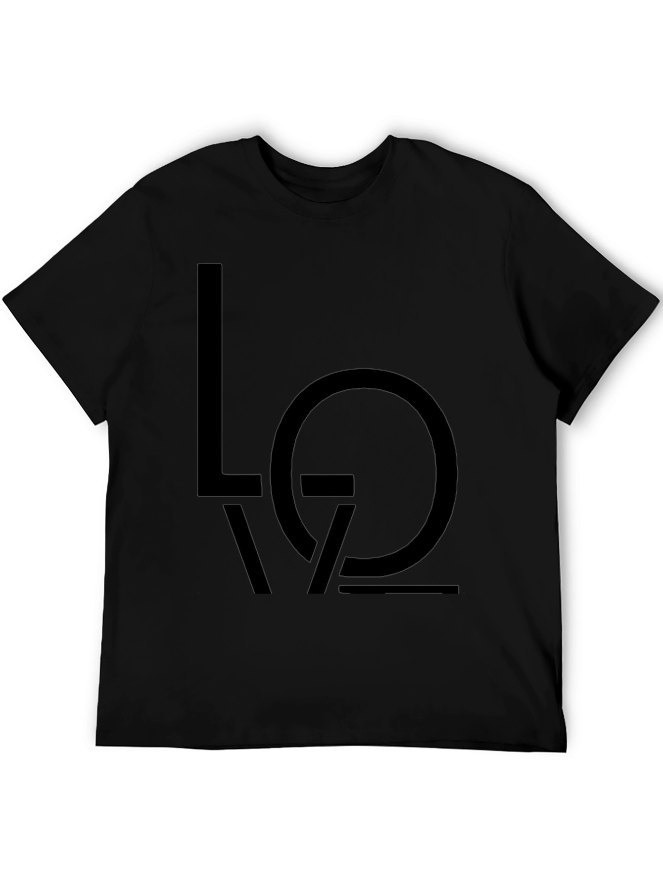 Minimalist LOVE Graphic Print Black T-Shirt