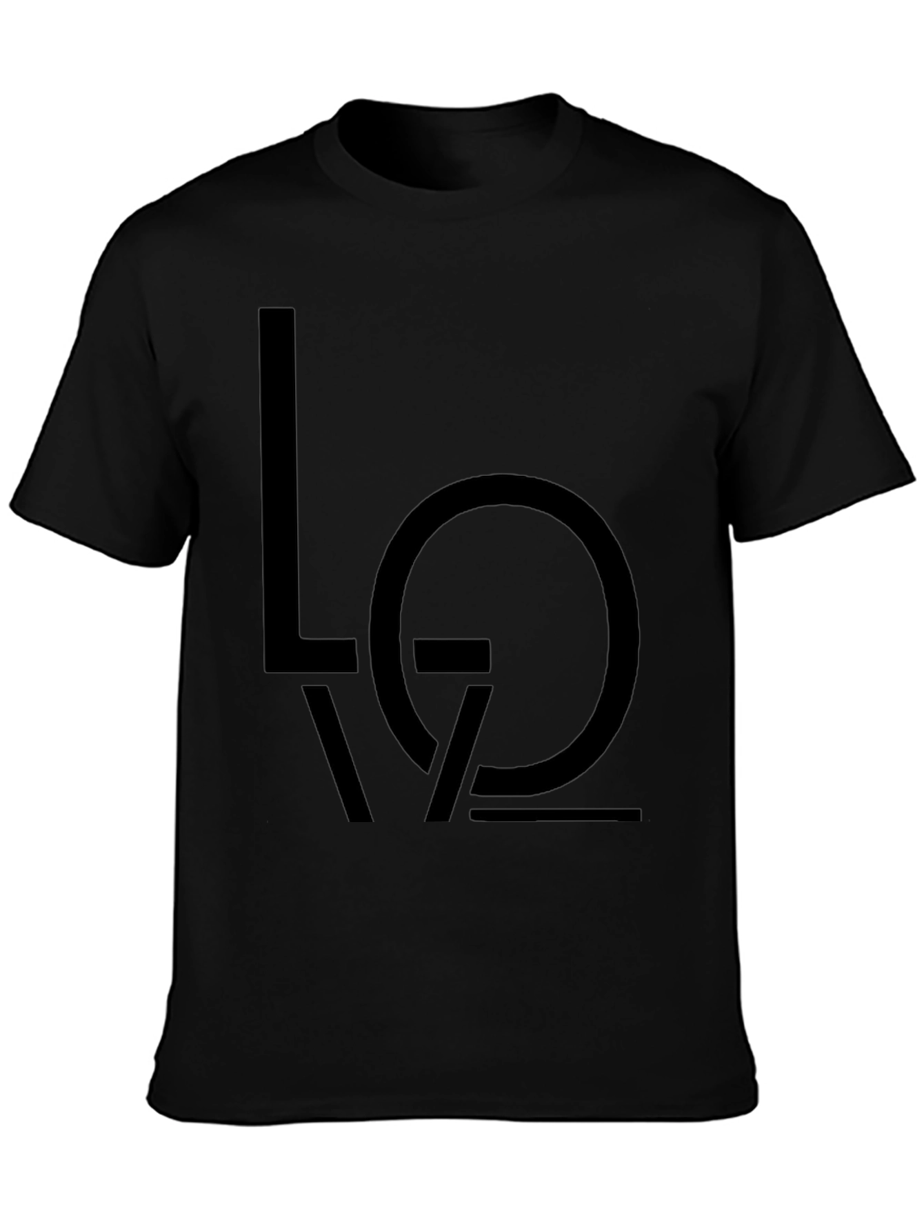 Minimalist LOVE Graphic Print Black T-Shirt