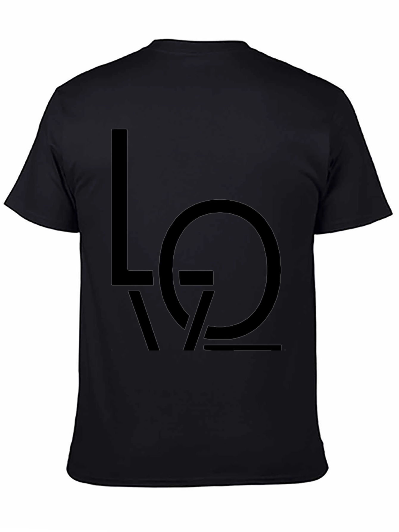 Minimalist LOVE Graphic Print Black T-Shirt