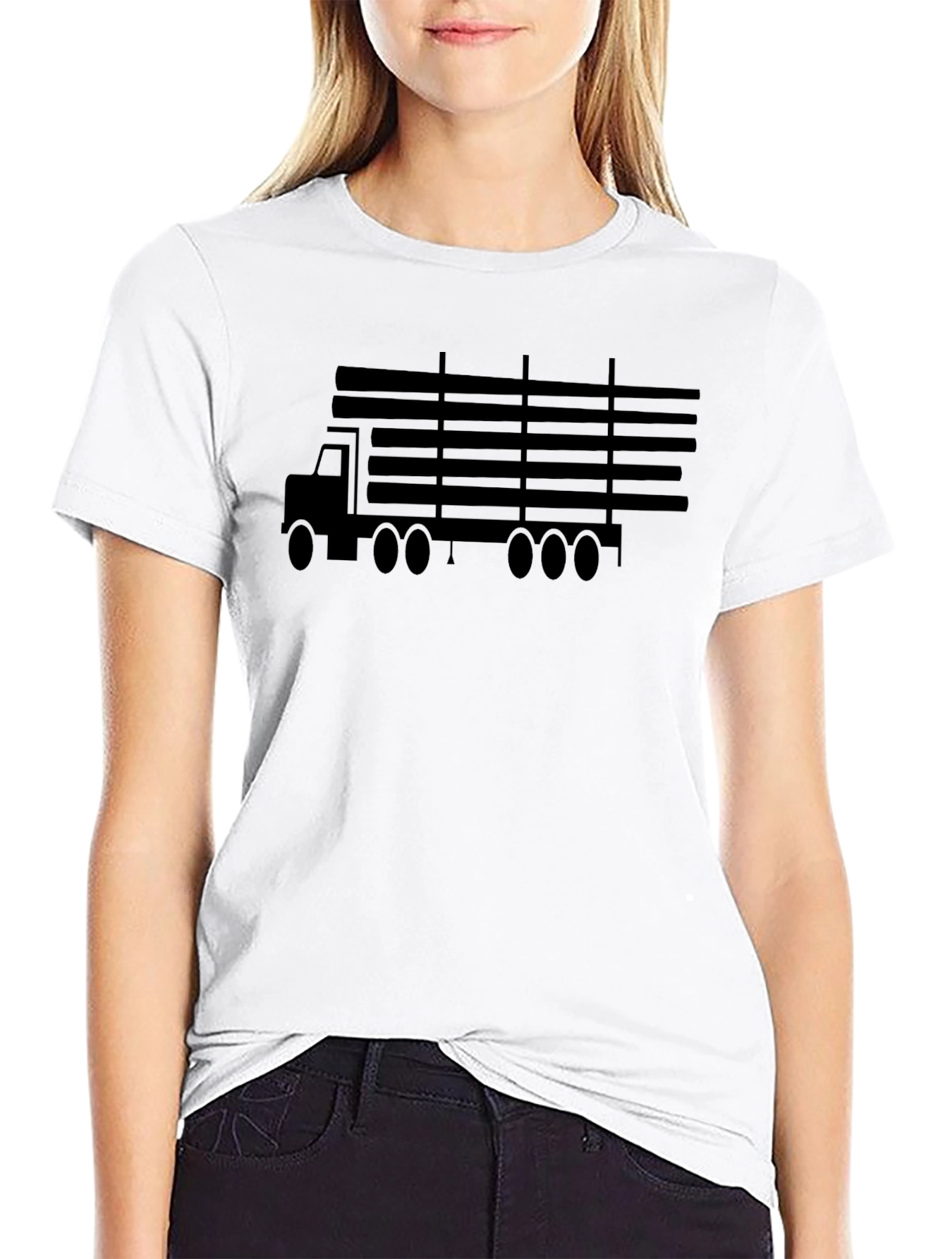 Trucking Life Graphic Tee - Black Cotton T-Shirt