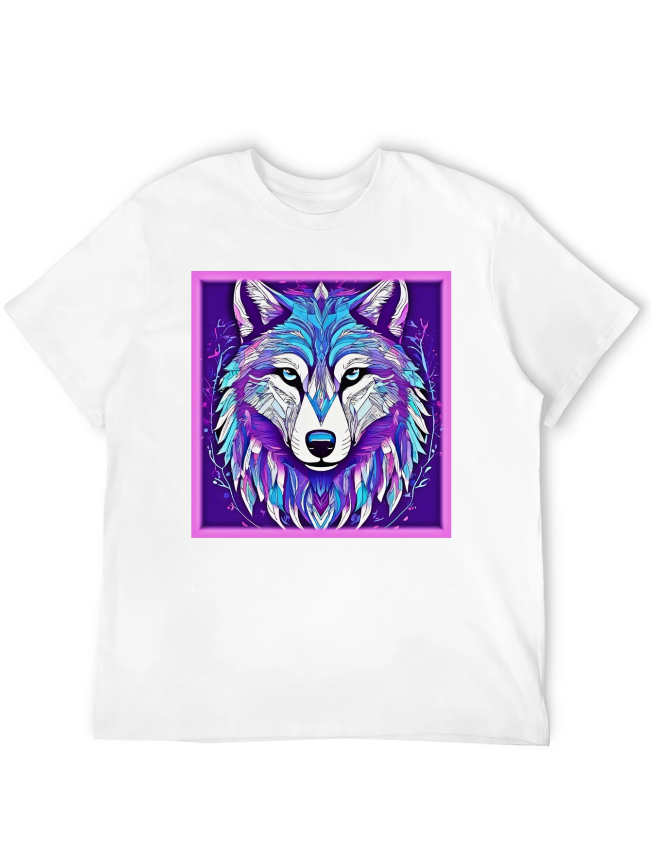 Abstract Wolf Graphic Print Black T-Shirt