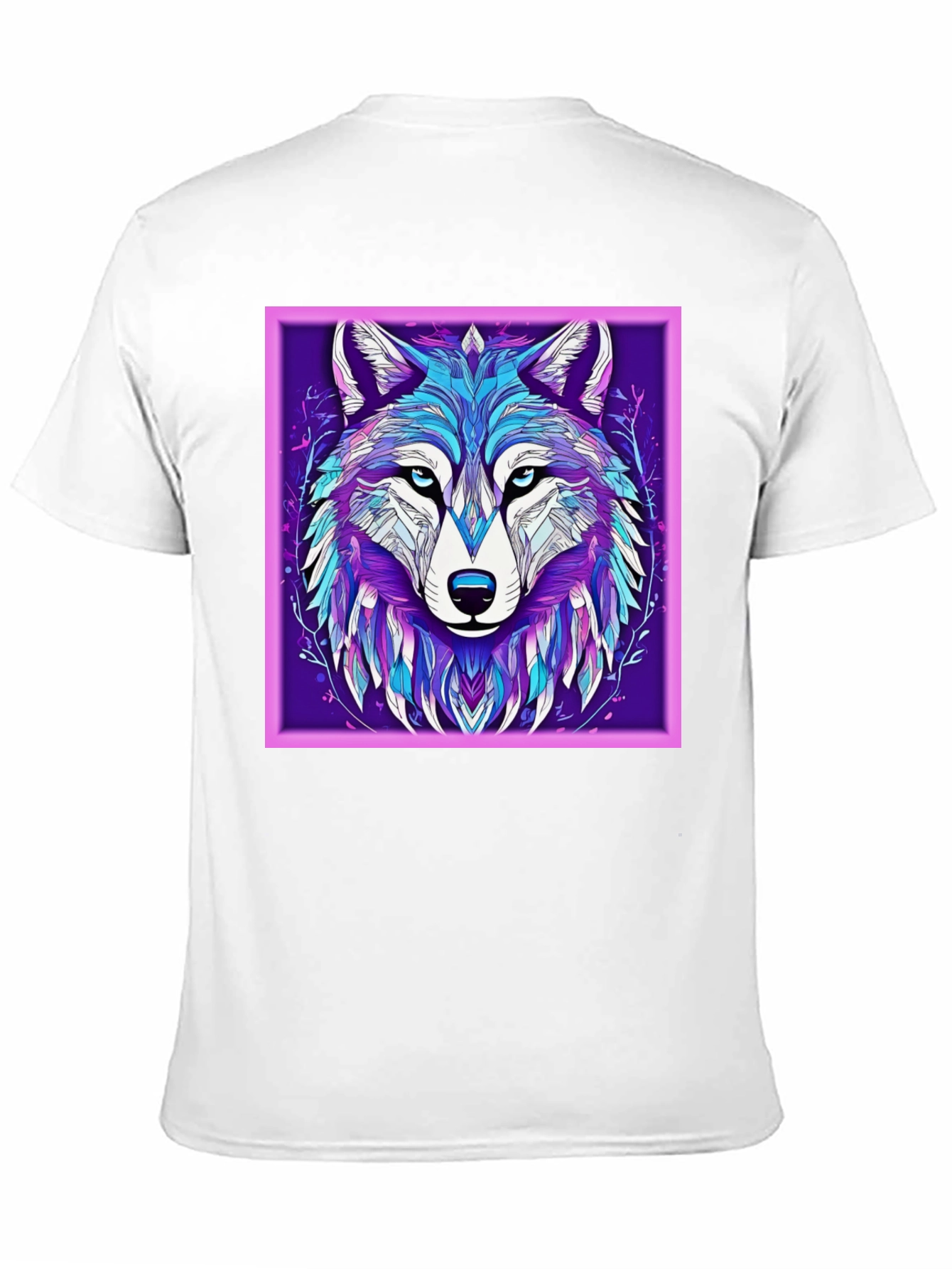 Abstract Wolf Graphic Print Black T-Shirt