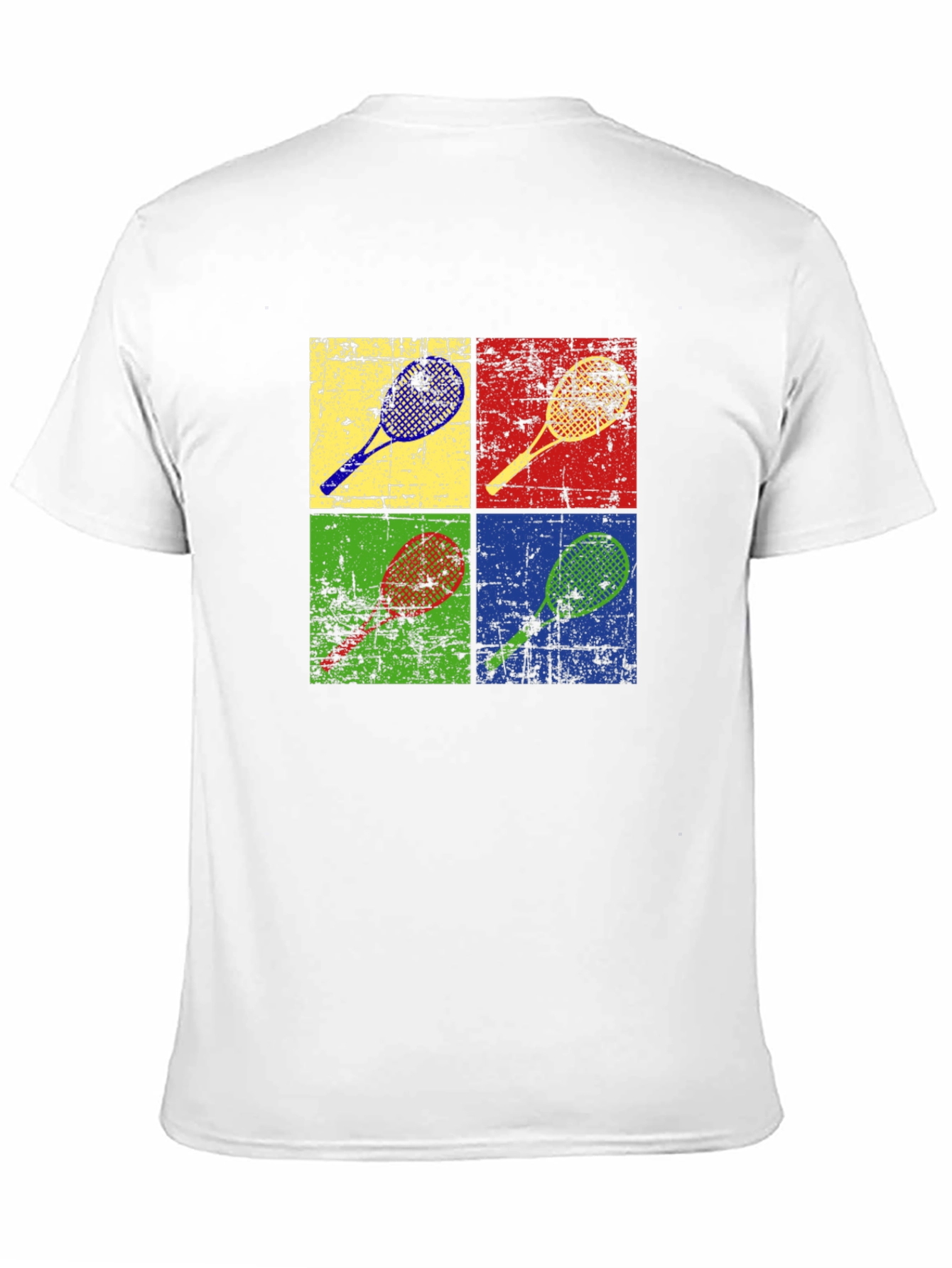 Retro Tennis Racket Graphic Tee - Pop Art Design
