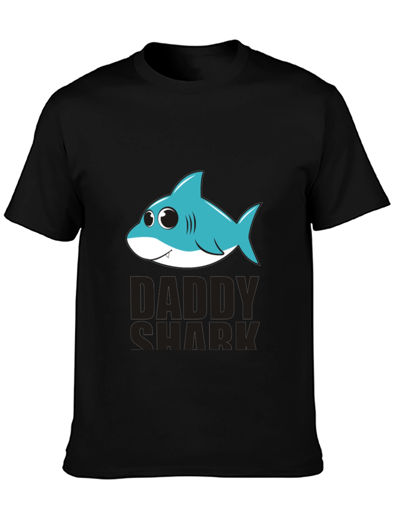 Daddy Shark Graphic T-Shirt - Black Cotton Blend