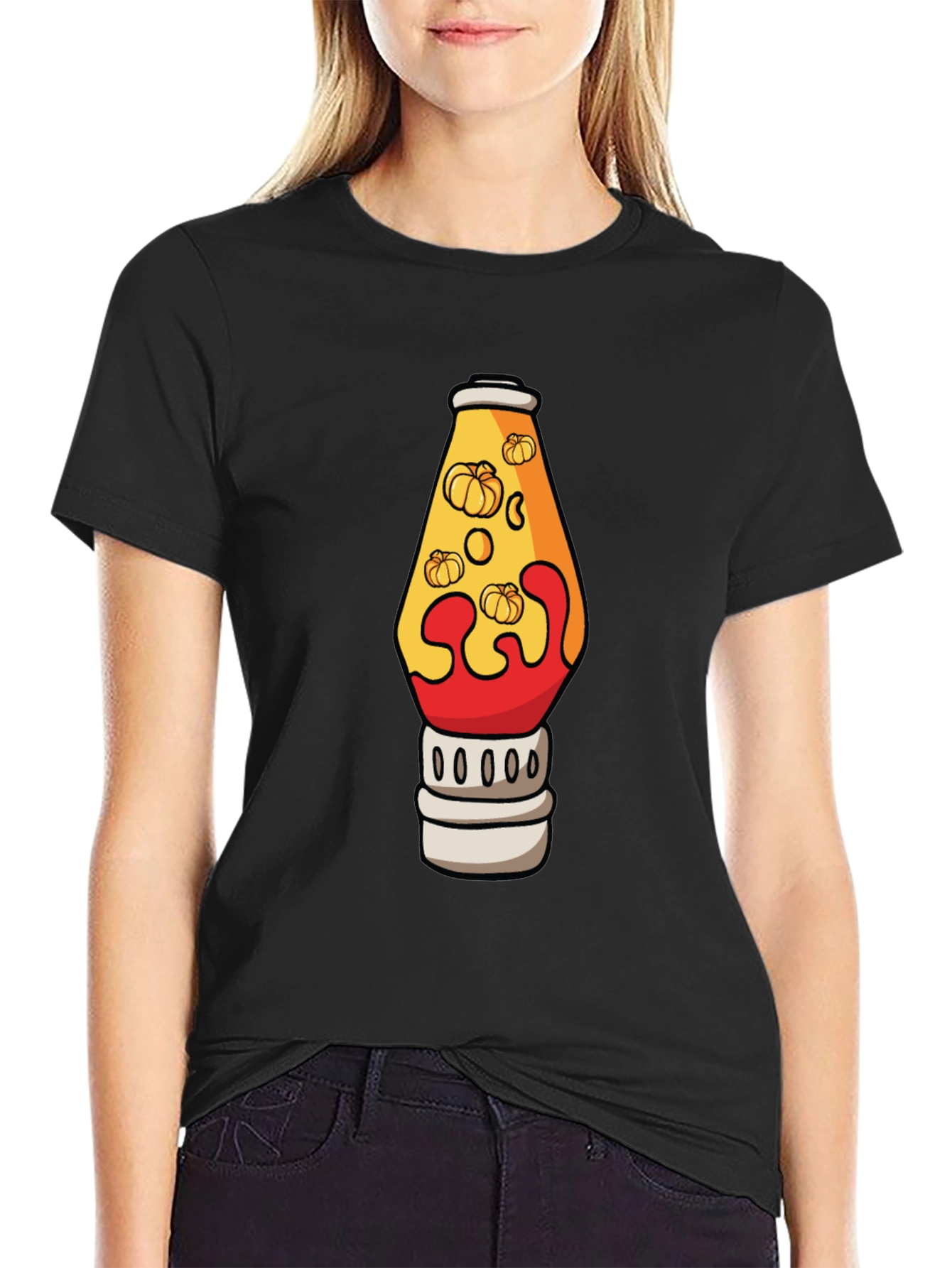Pumpkin Lava Lamp Black T-Shirt