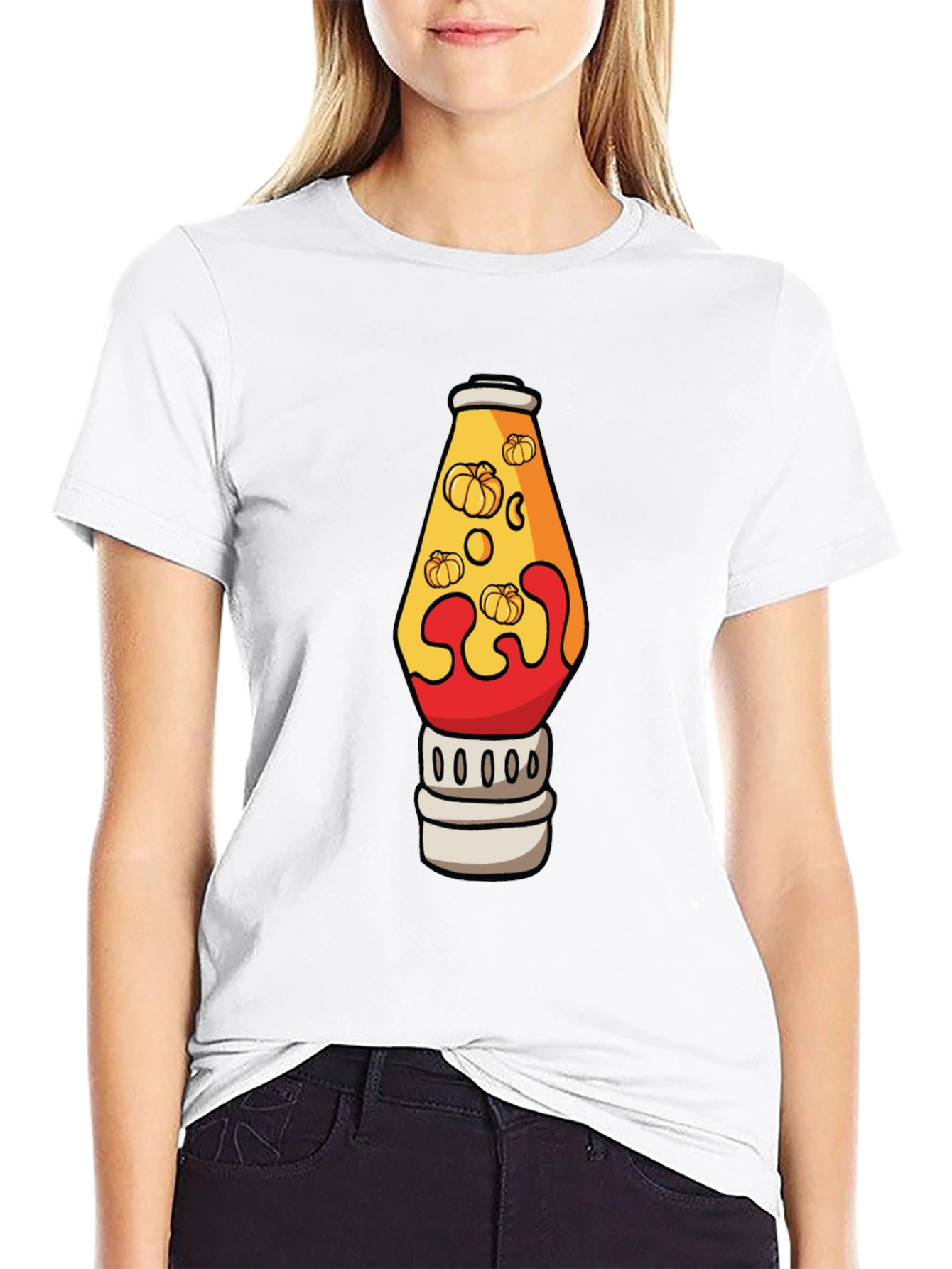 Pumpkin Lava Lamp Black T-Shirt