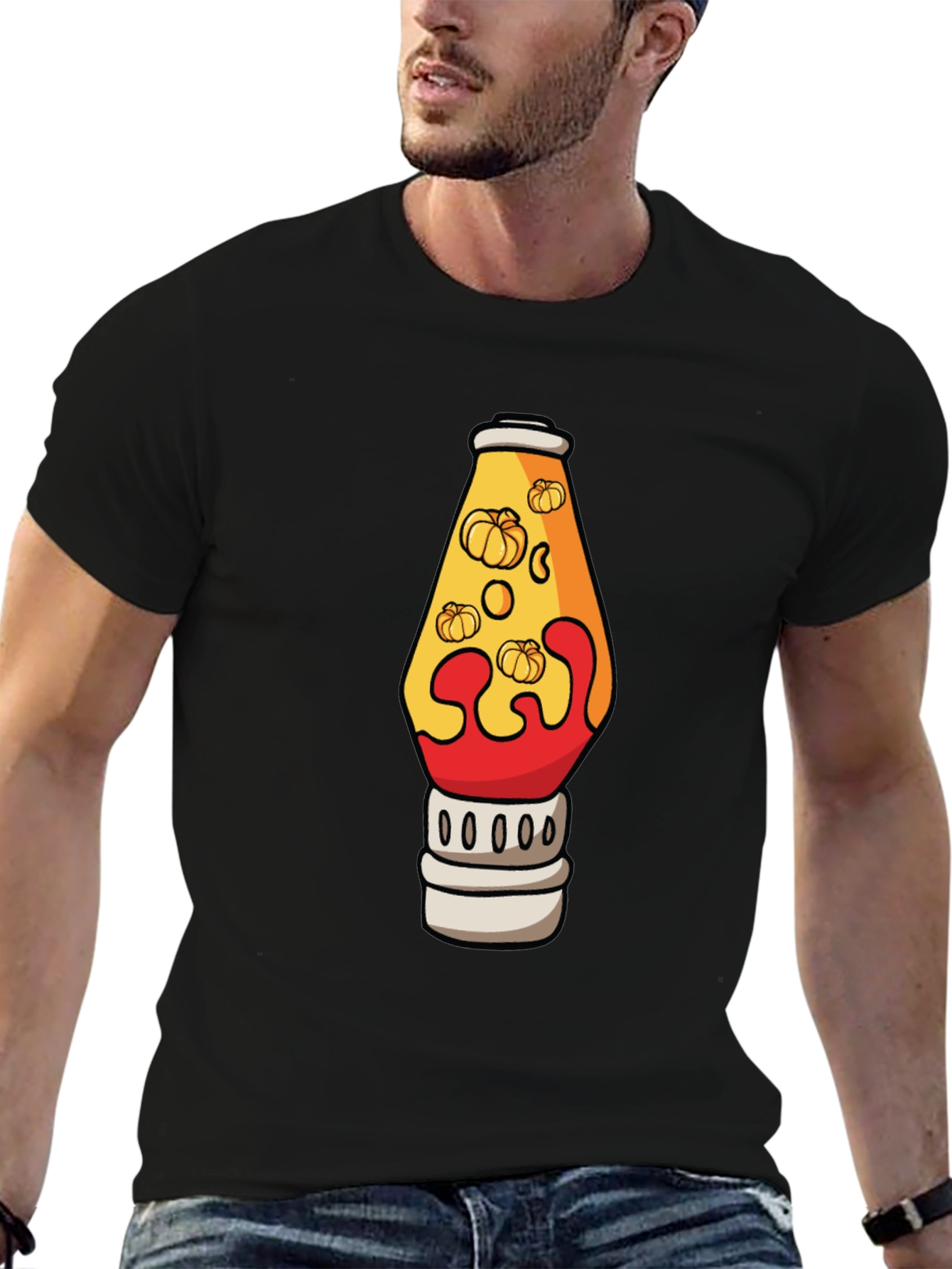 Pumpkin Lava Lamp Black T-Shirt