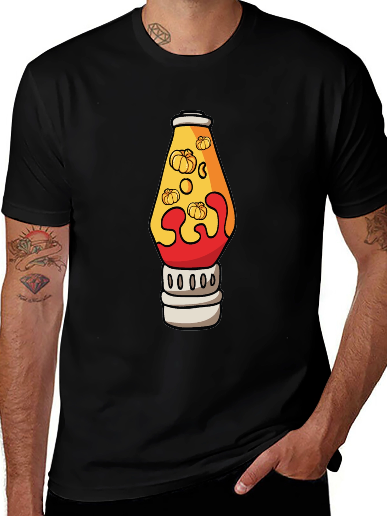 Pumpkin Lava Lamp Black T-Shirt