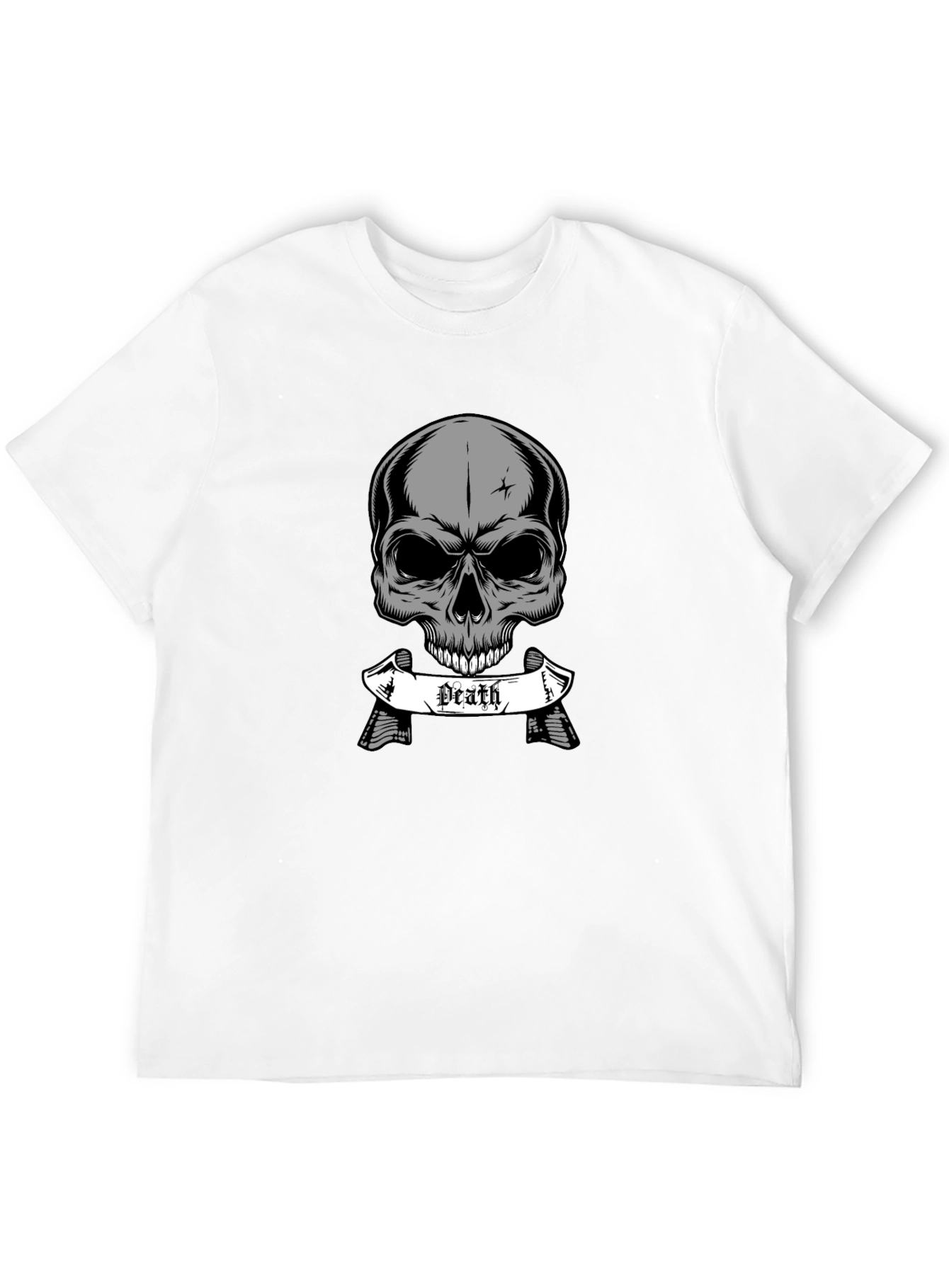 Skull Death Graphic Print Black T-Shirt
