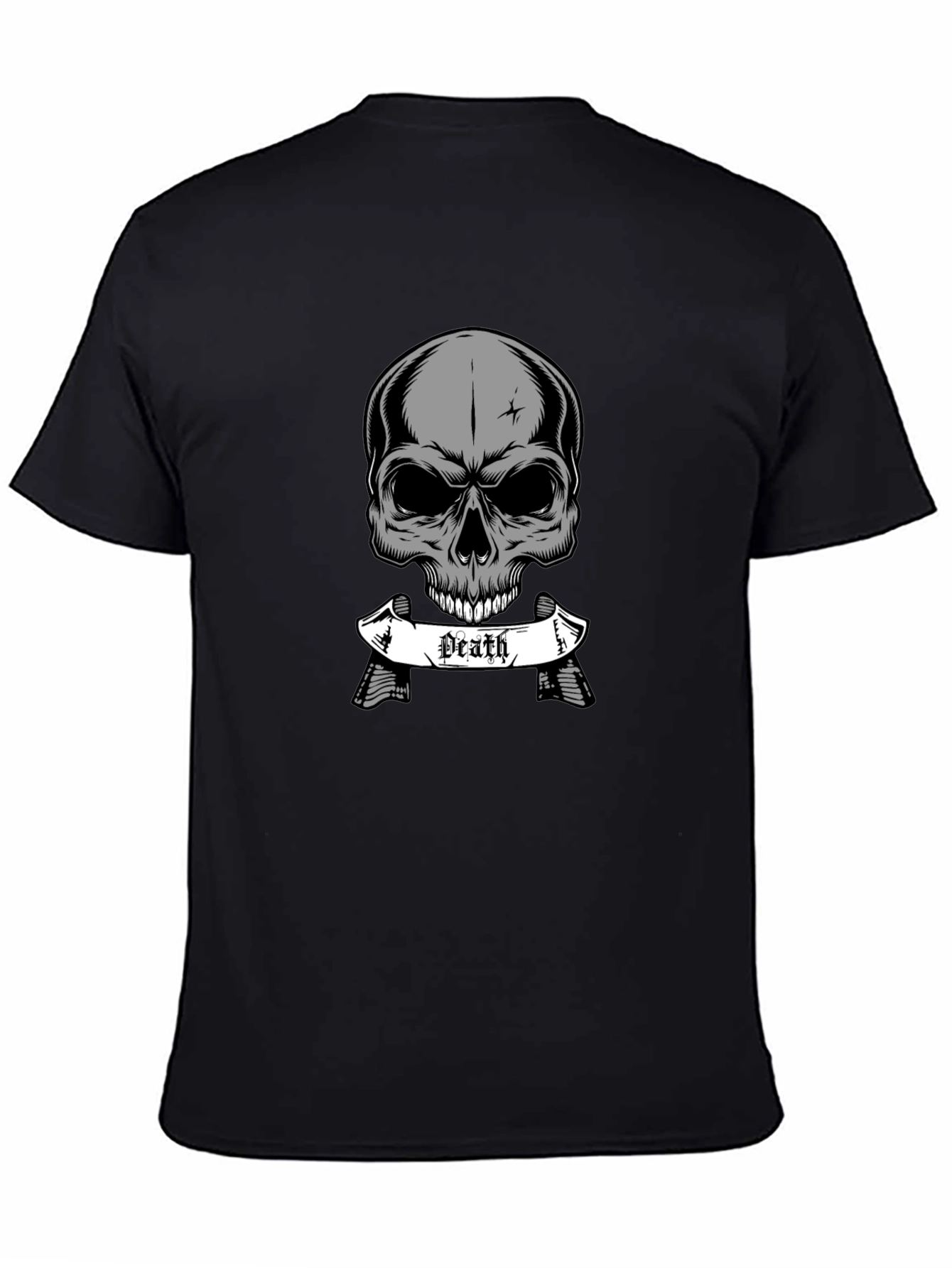 Skull Death Graphic Print Black T-Shirt