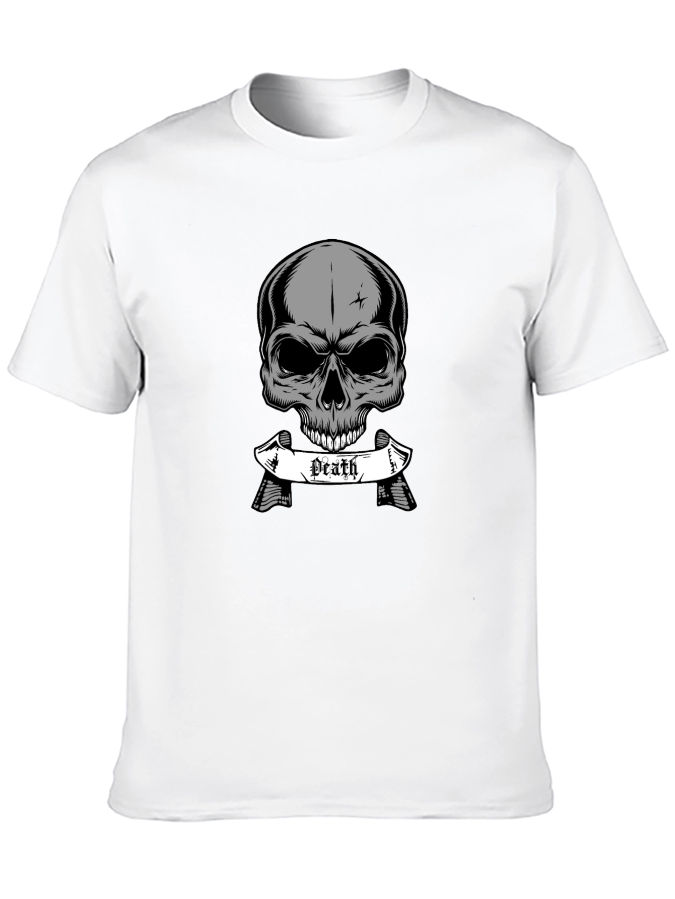 Skull Death Graphic Print Black T-Shirt