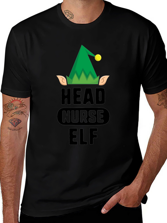 Head Nurse Elf Graphic Tee - Christmas Holiday T-Shirt