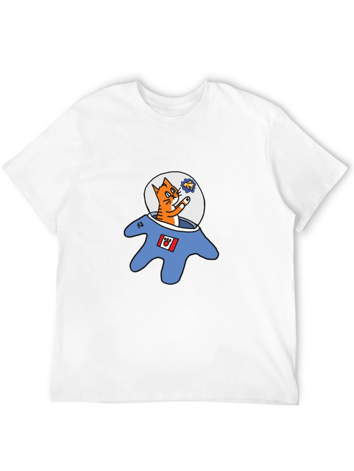 Cat Astronaut Graphic T-Shirt - Black