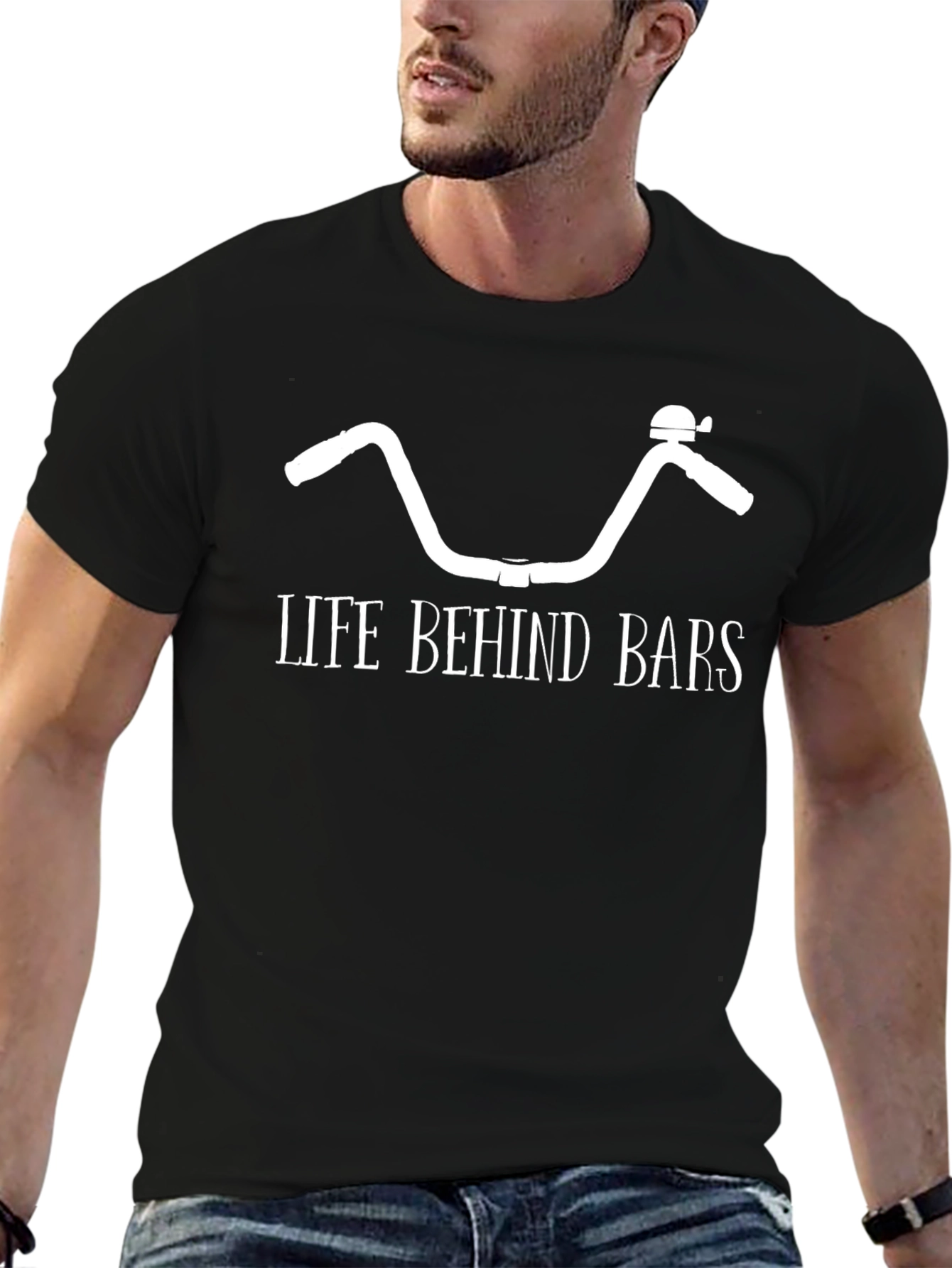 Life Behind Bars Graphic Tee - Bicycle Handlebar Design