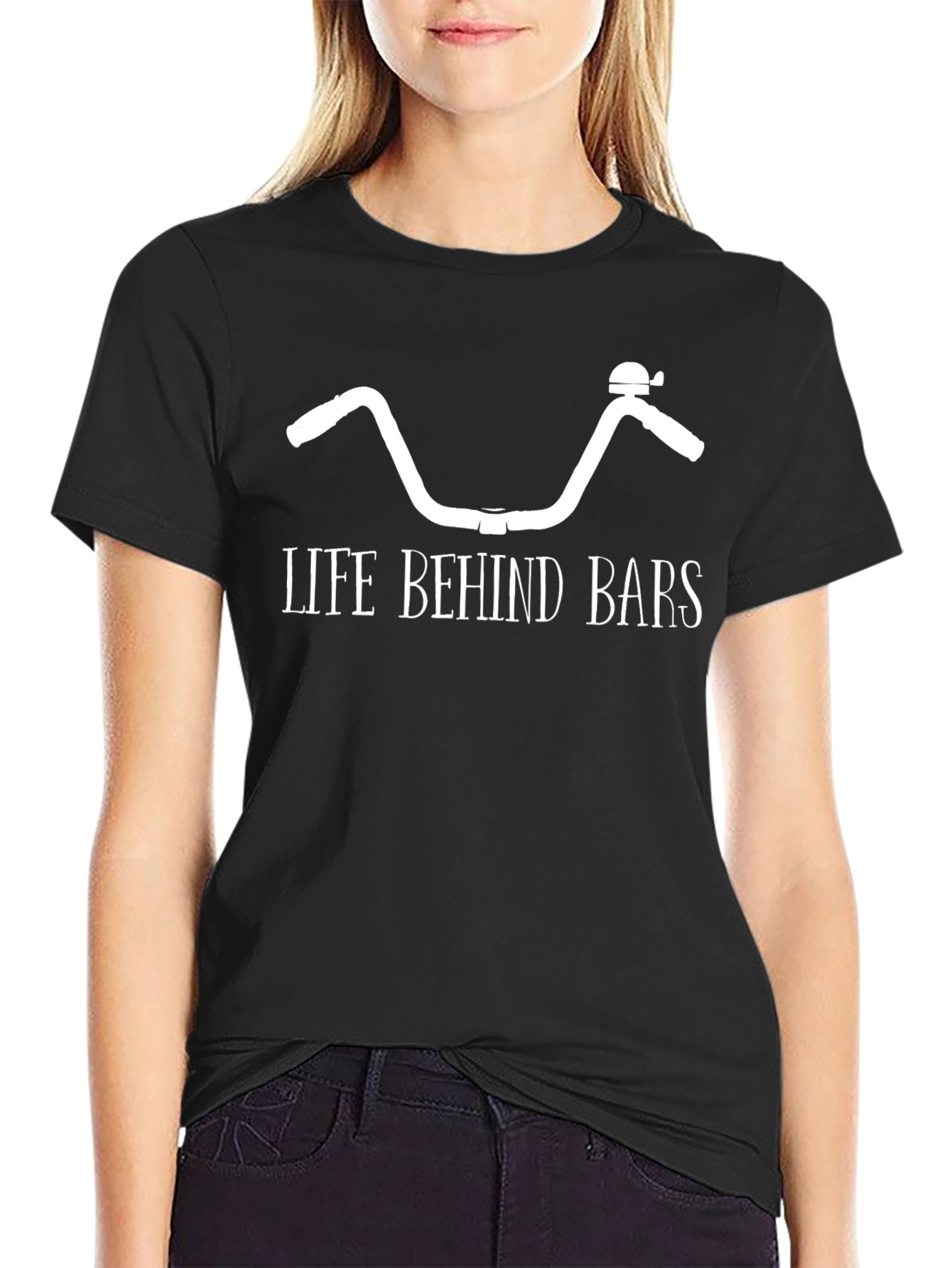 Life Behind Bars Graphic Tee - Bicycle Handlebar Design
