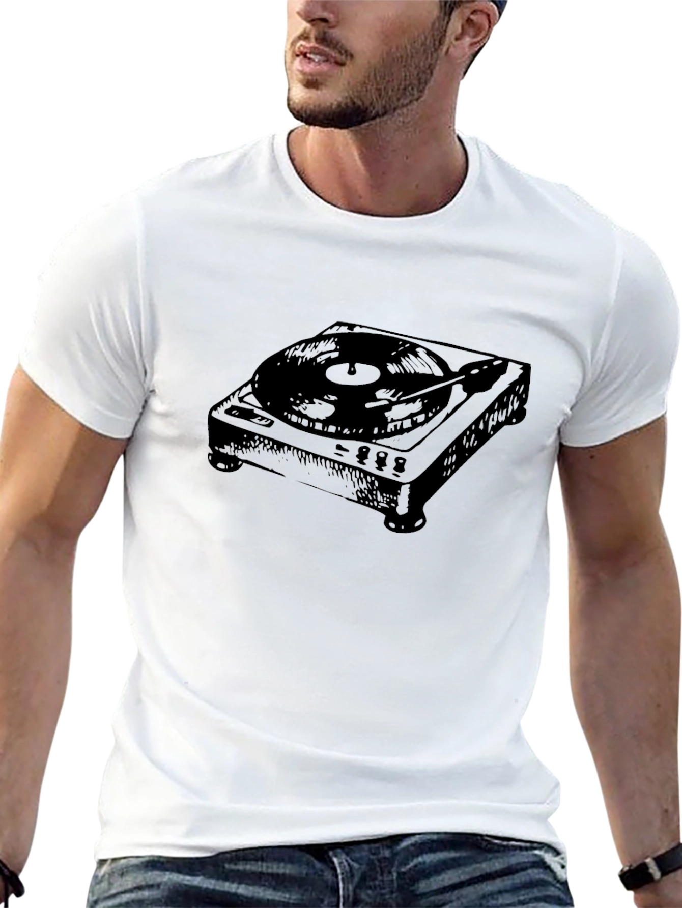 DJ Turntable Graphic T-Shirt - Black
