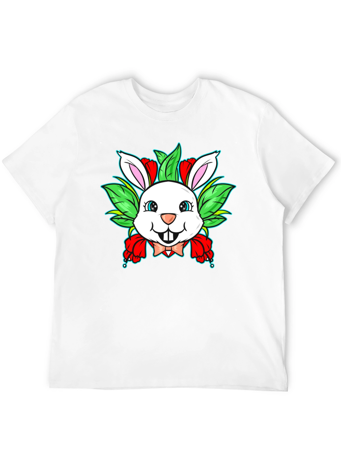 Cute Bunny Graphic Black T-Shirt