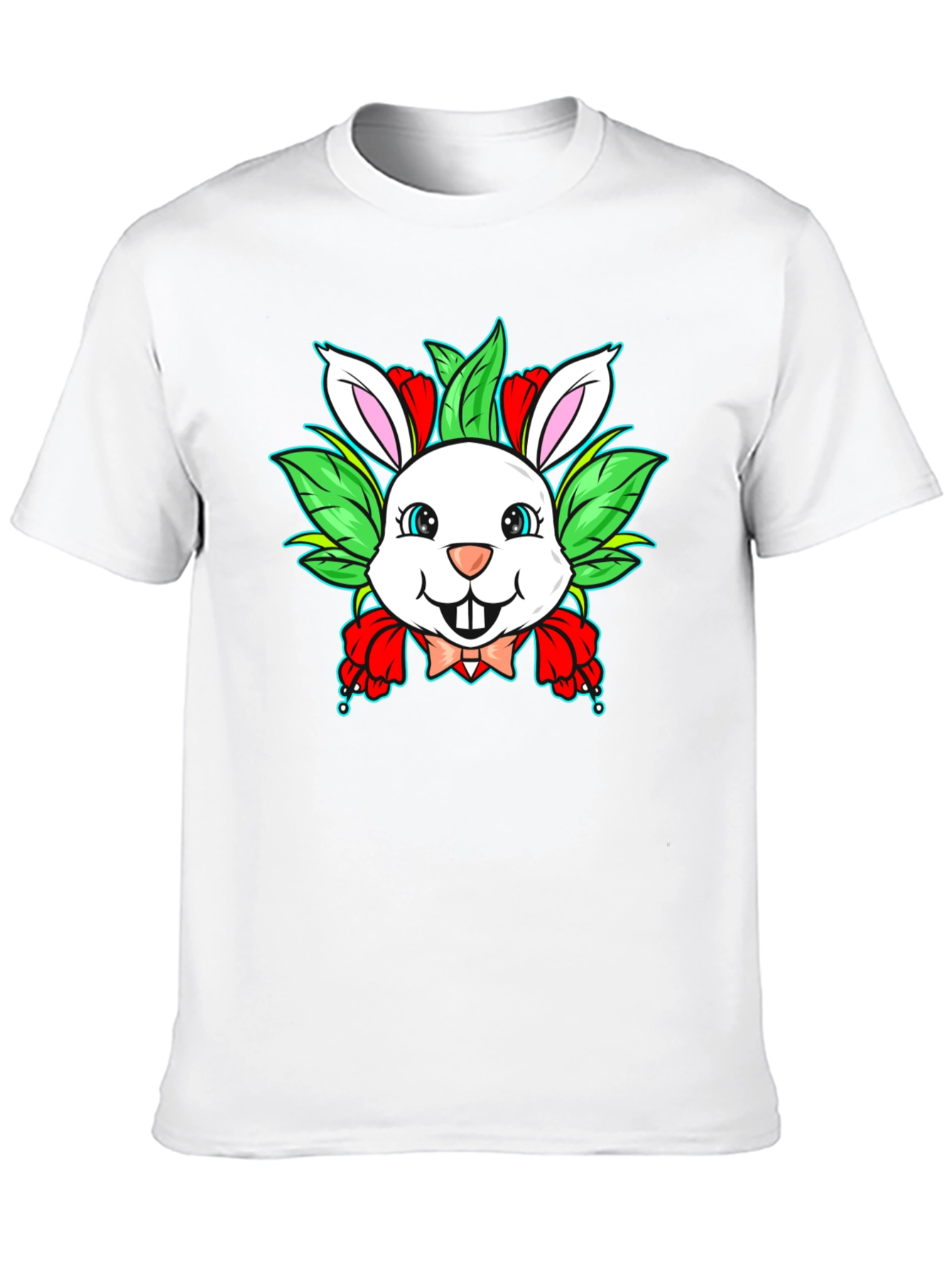 Cute Bunny Graphic Black T-Shirt