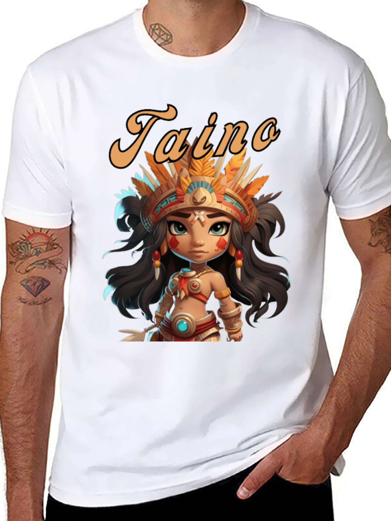 Taino Girl Black T-Shirt