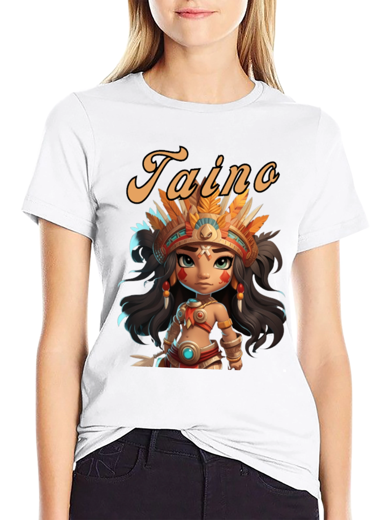 Taino Girl Black T-Shirt