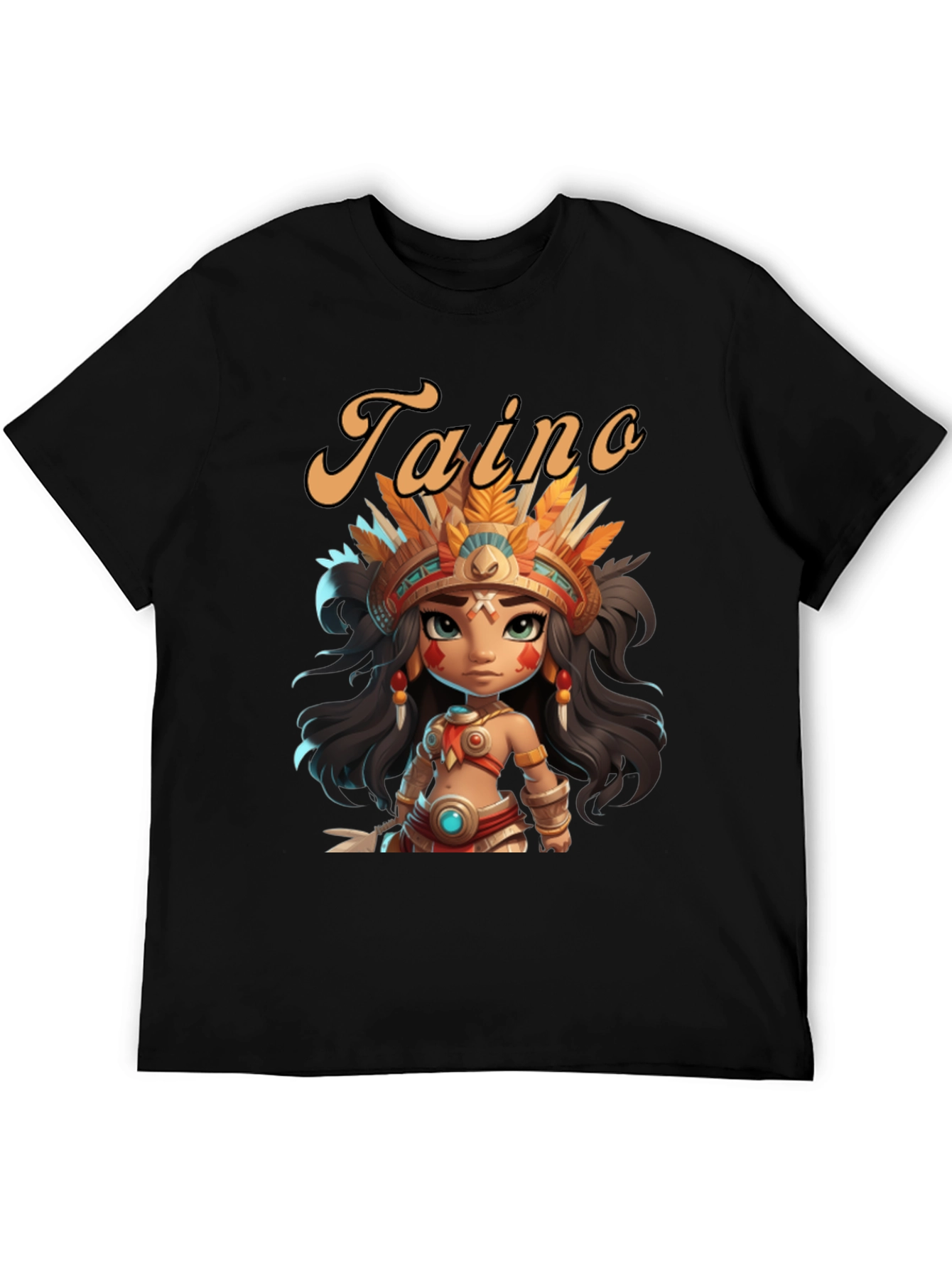 Taino Girl Black T-Shirt
