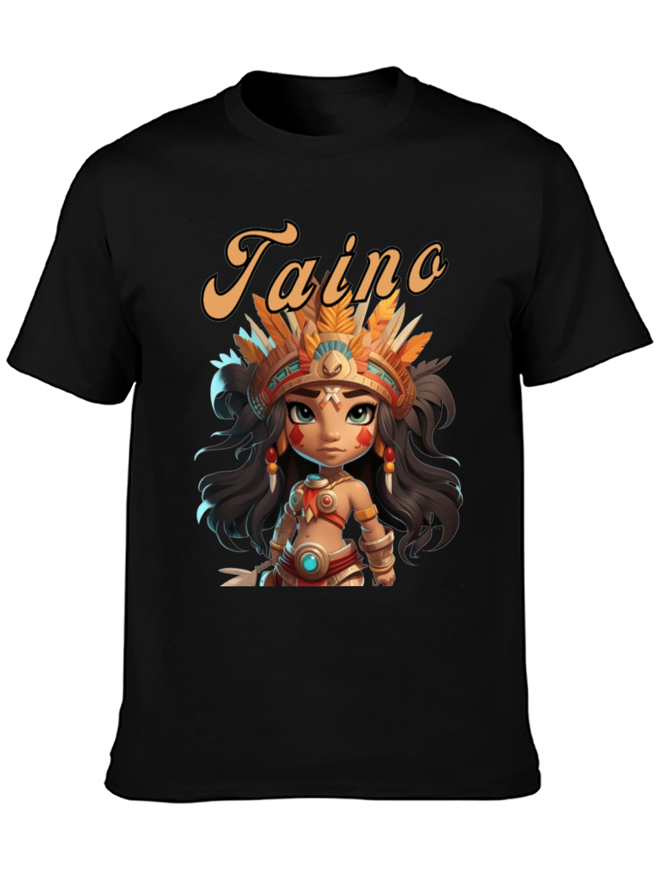 Taino Girl Black T-Shirt