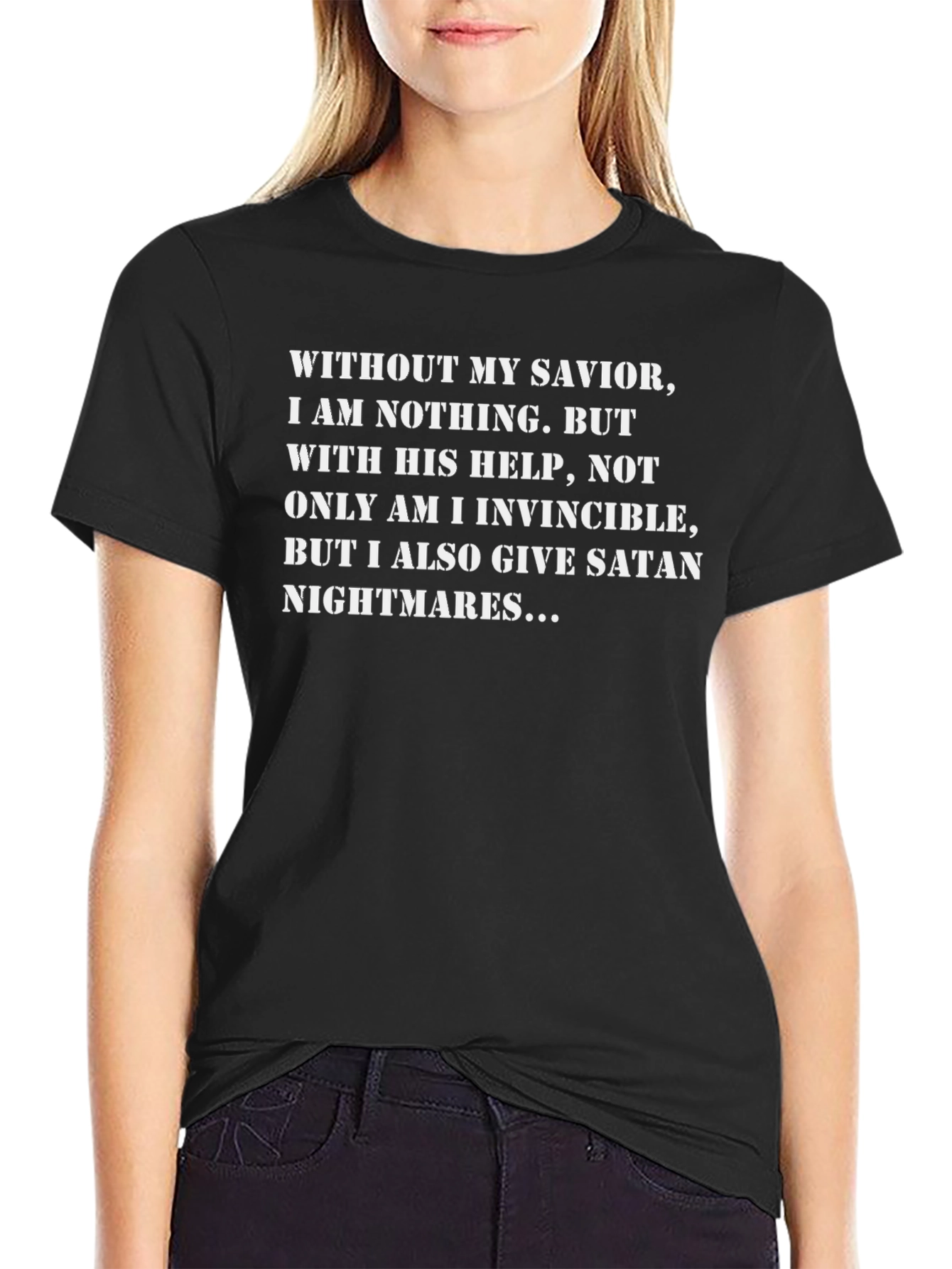 Savior Invincible Graphic Tee - Black Cotton