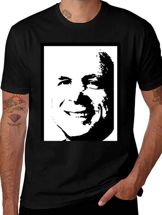 Black Graphic Tee - Bold Face Design