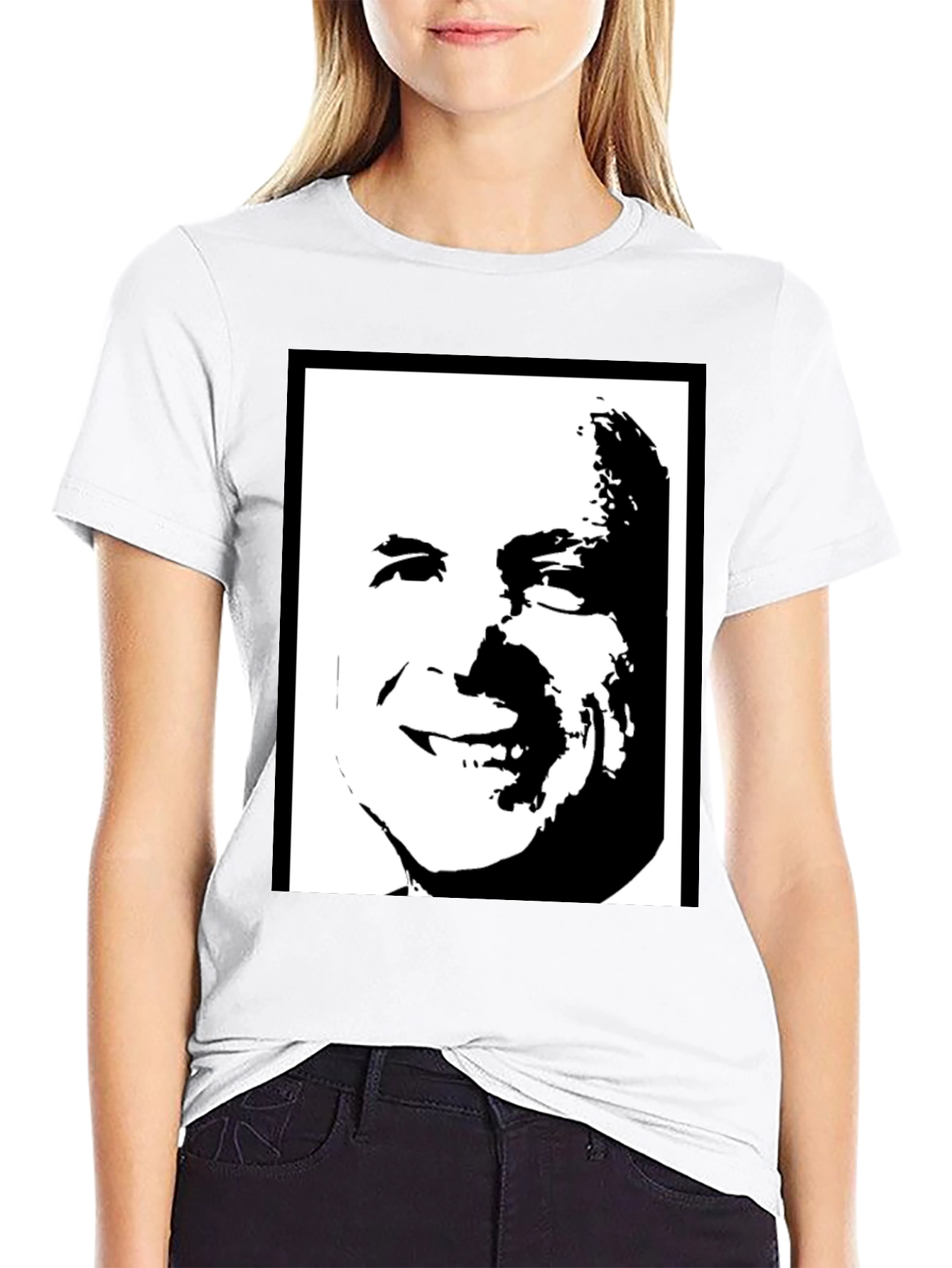 Black Graphic Tee - Bold Face Design