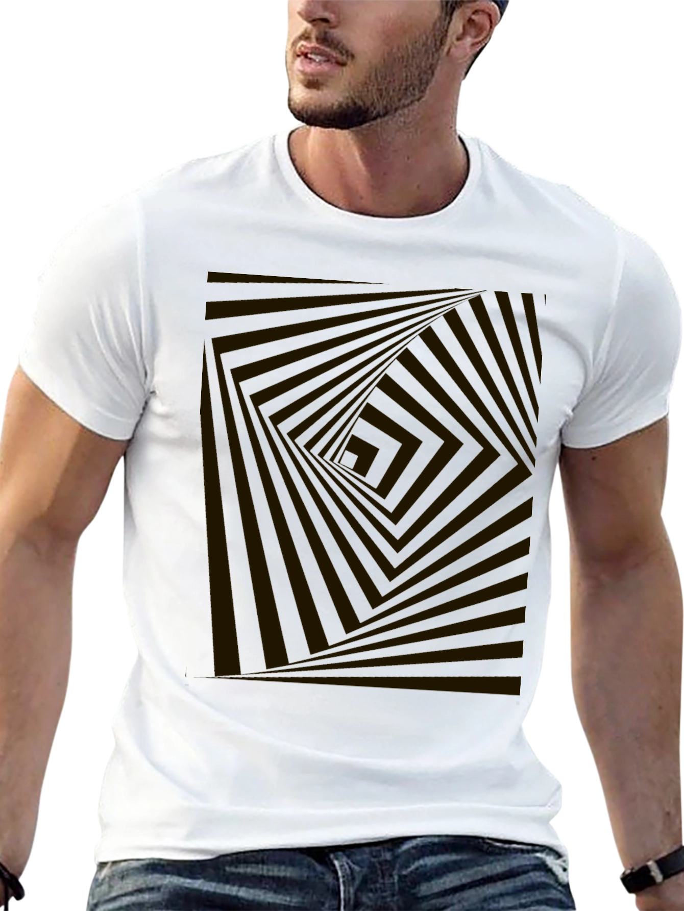 Abstract Illusion Graphic Print Tee
