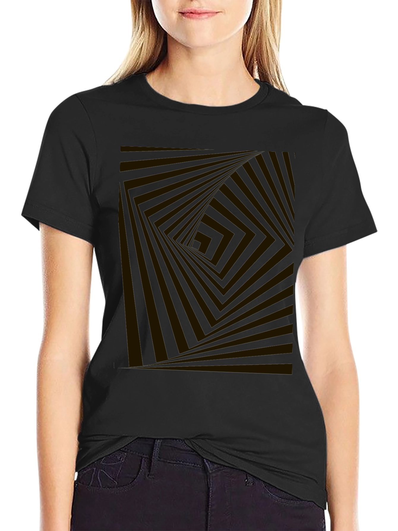 Abstract Illusion Graphic Print Tee