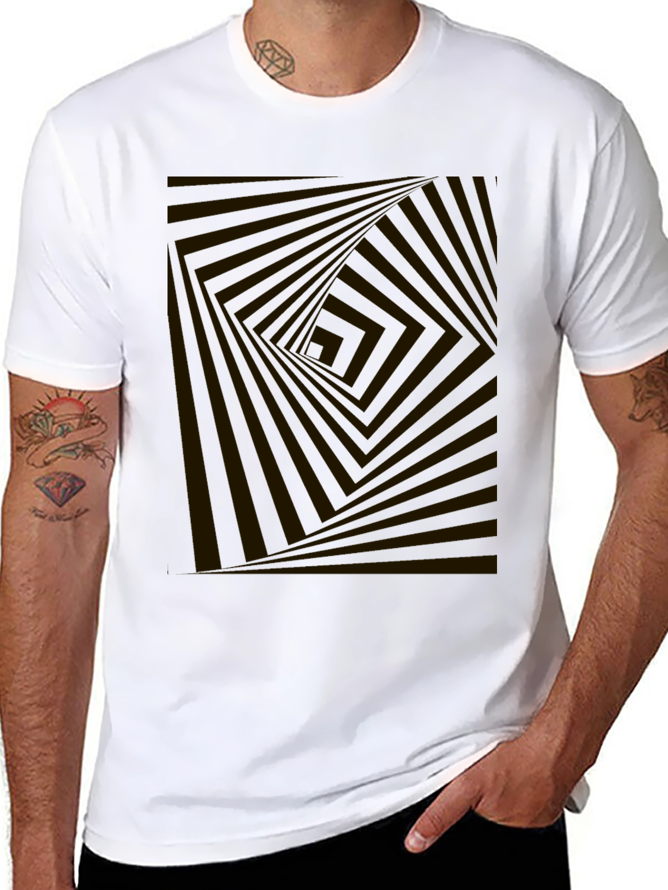 Abstract Illusion Graphic Print Tee