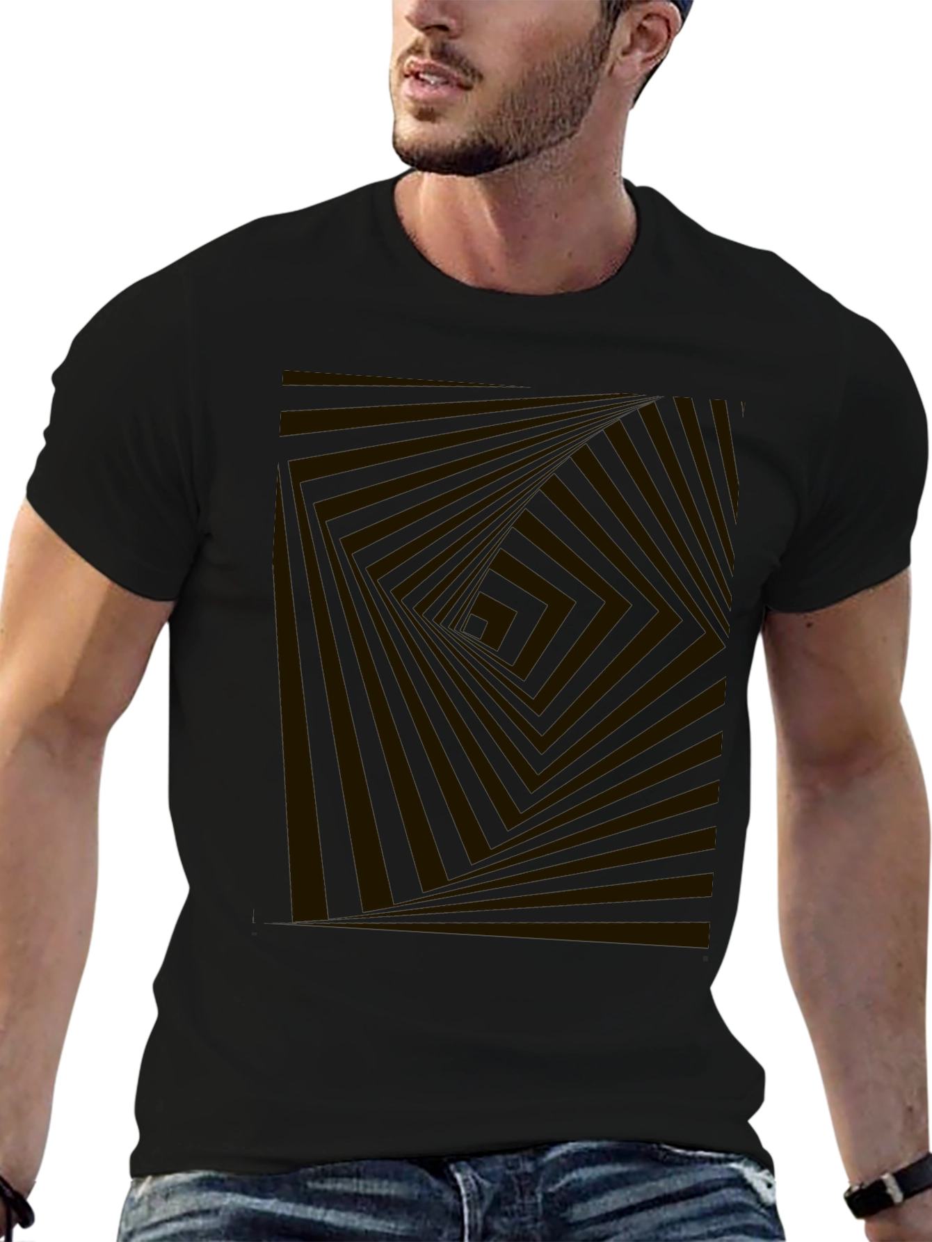 Abstract Illusion Graphic Print Tee