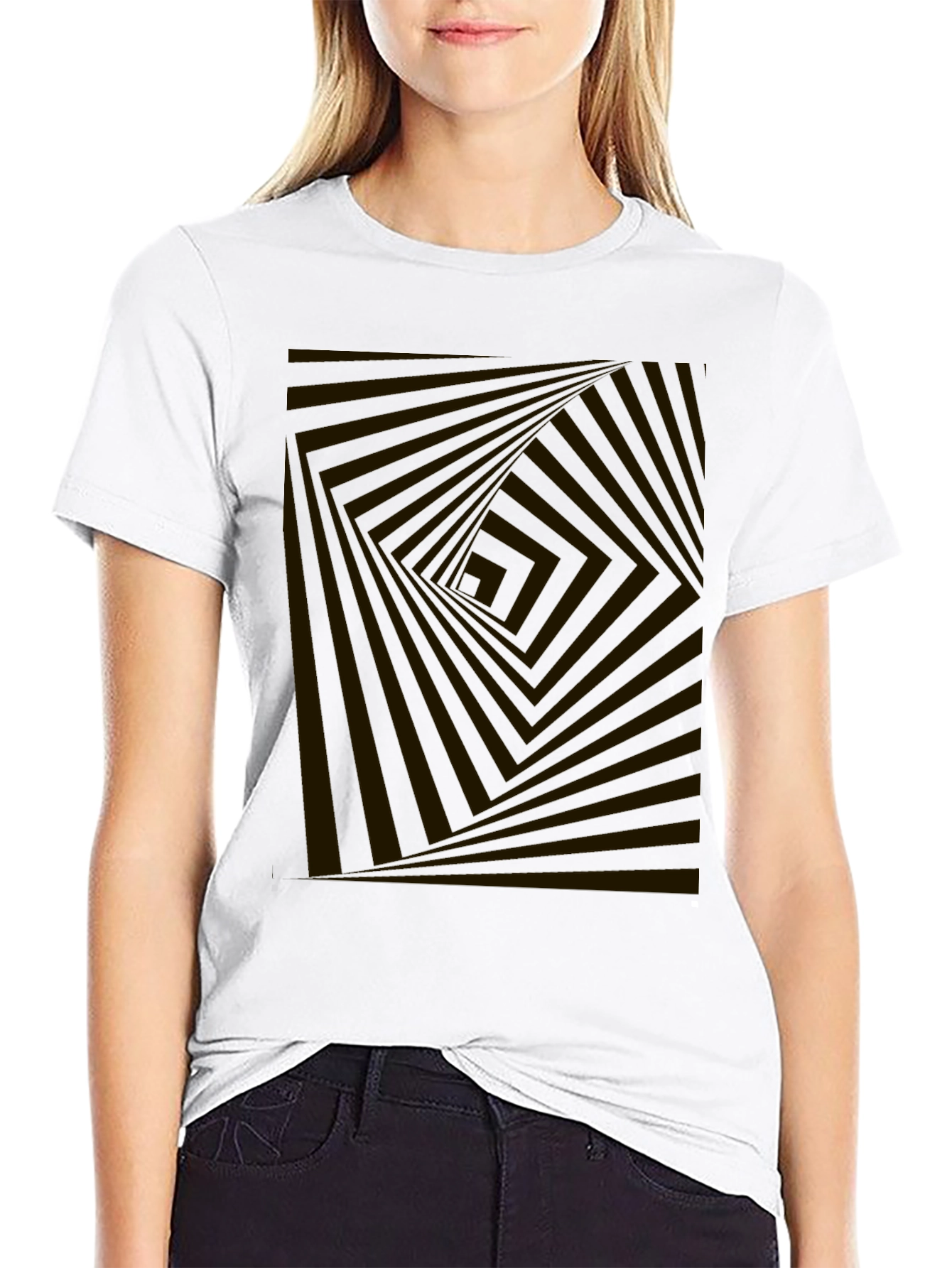Abstract Illusion Graphic Print Tee