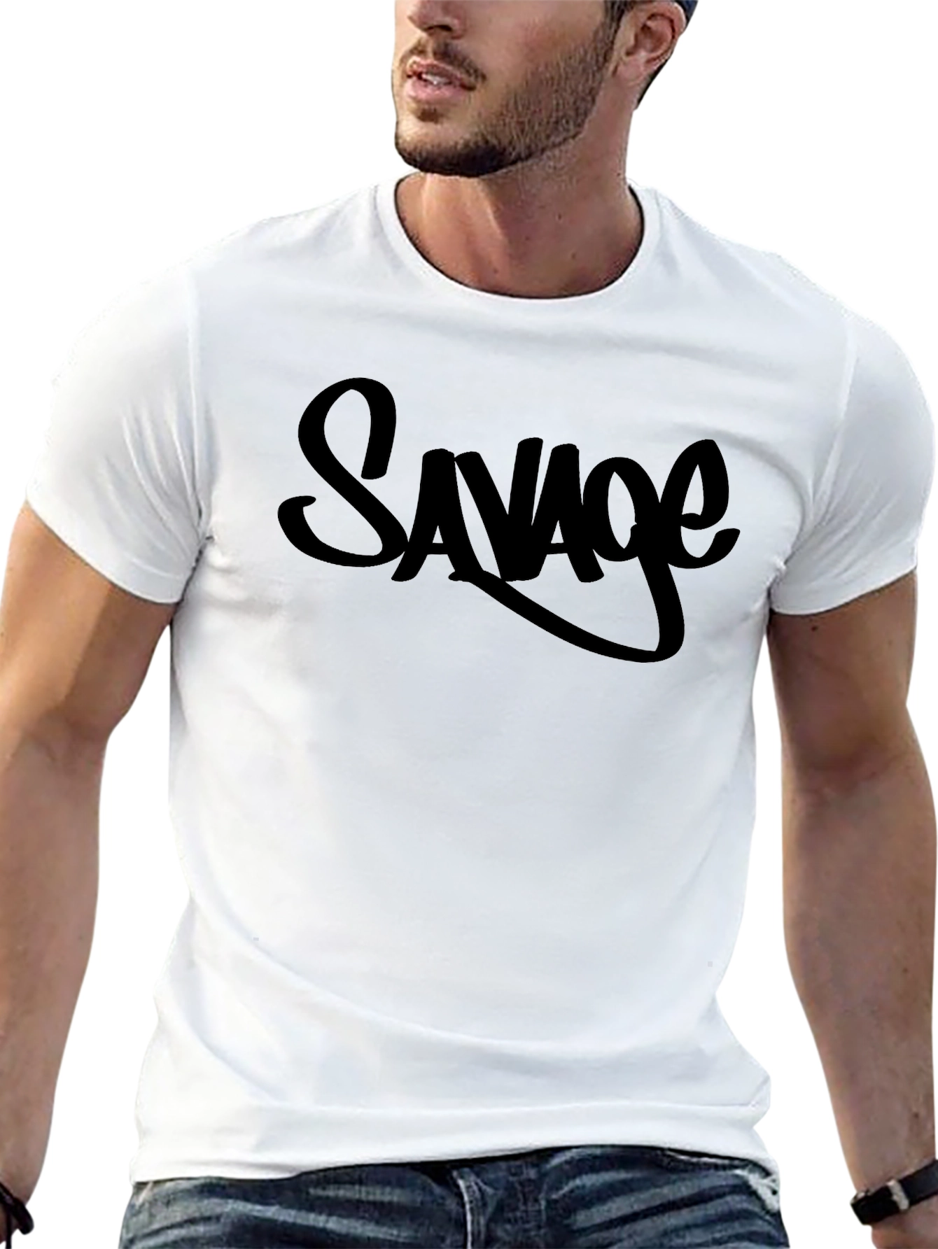 Savage Graphic Print Crew Neck T-Shirt