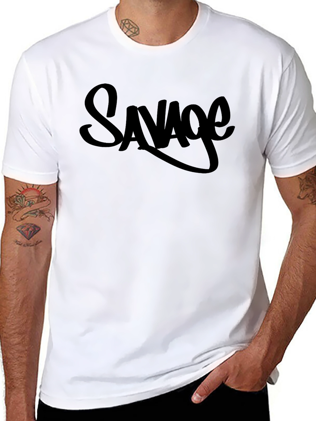 Savage Graphic Print Crew Neck T-Shirt