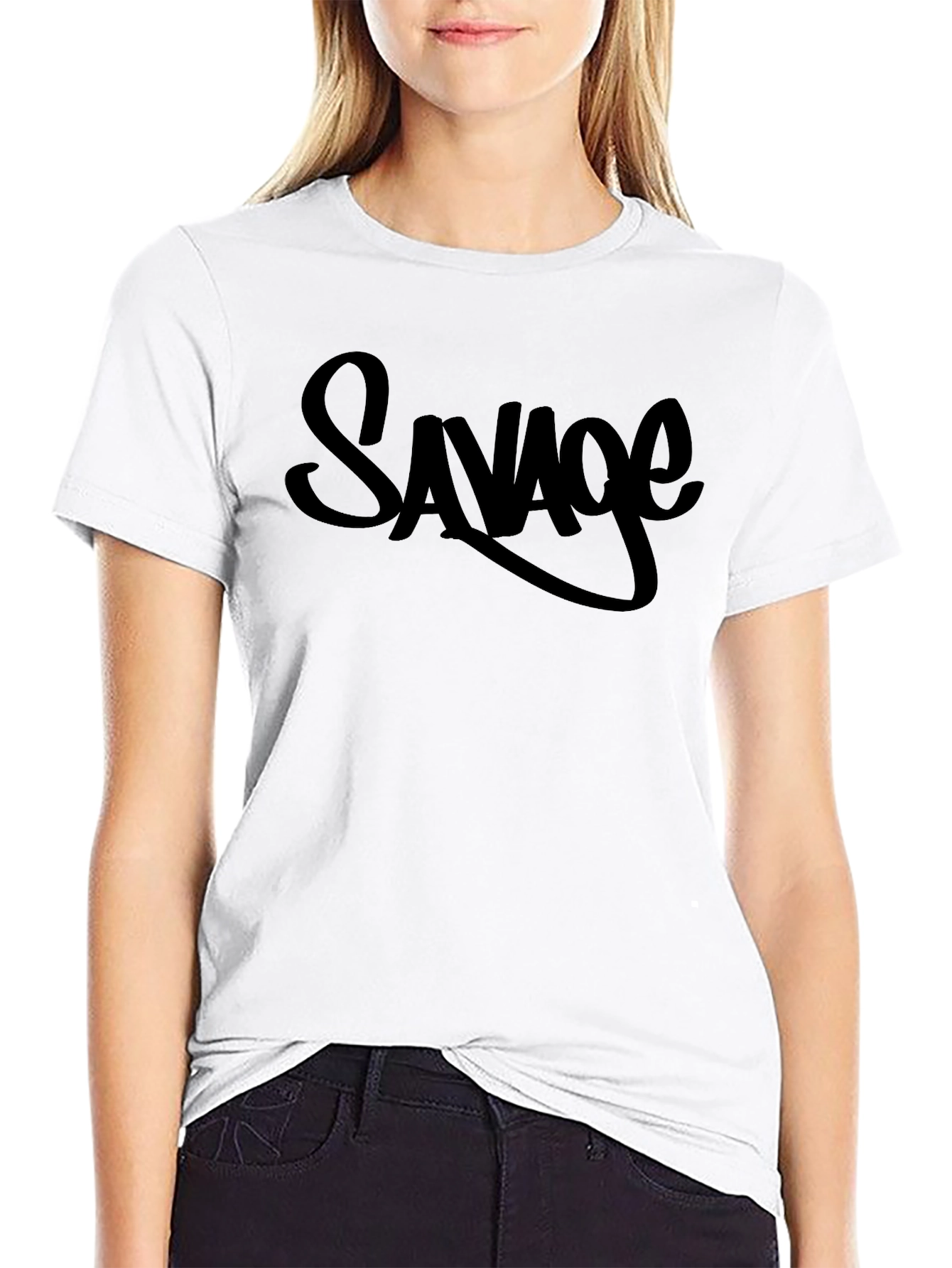 Savage Graphic Print Crew Neck T-Shirt