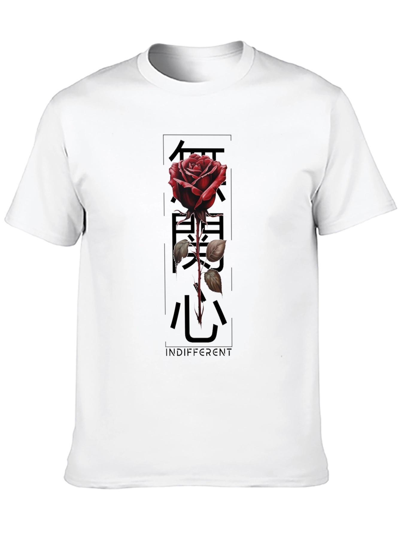Indifferent Rose Graphic Black T-Shirt