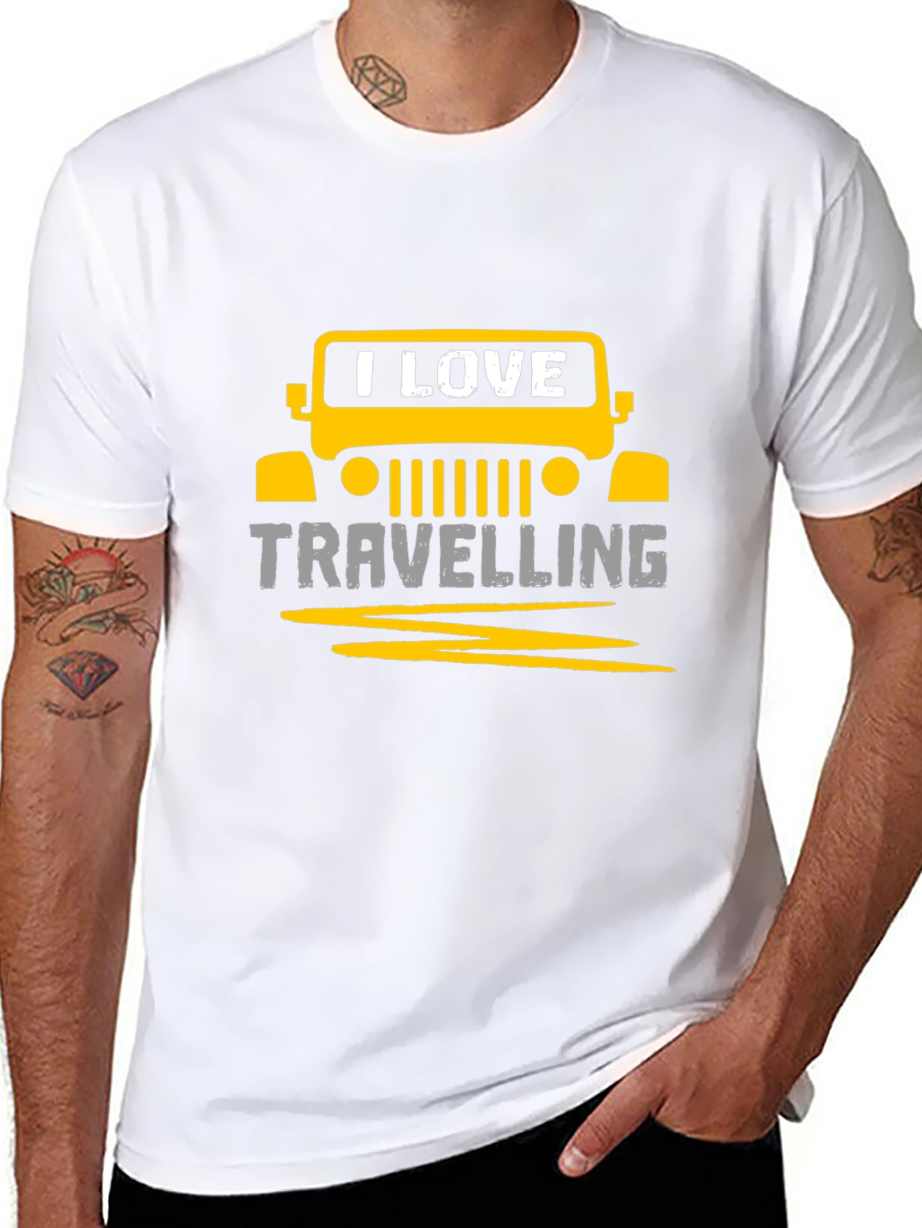 I Love Travelling Graphic Tee - Black Unisex T-Shirt