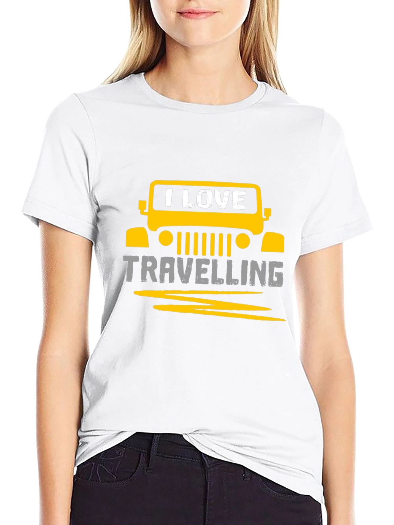 I Love Travelling Graphic Tee - Black Unisex T-Shirt