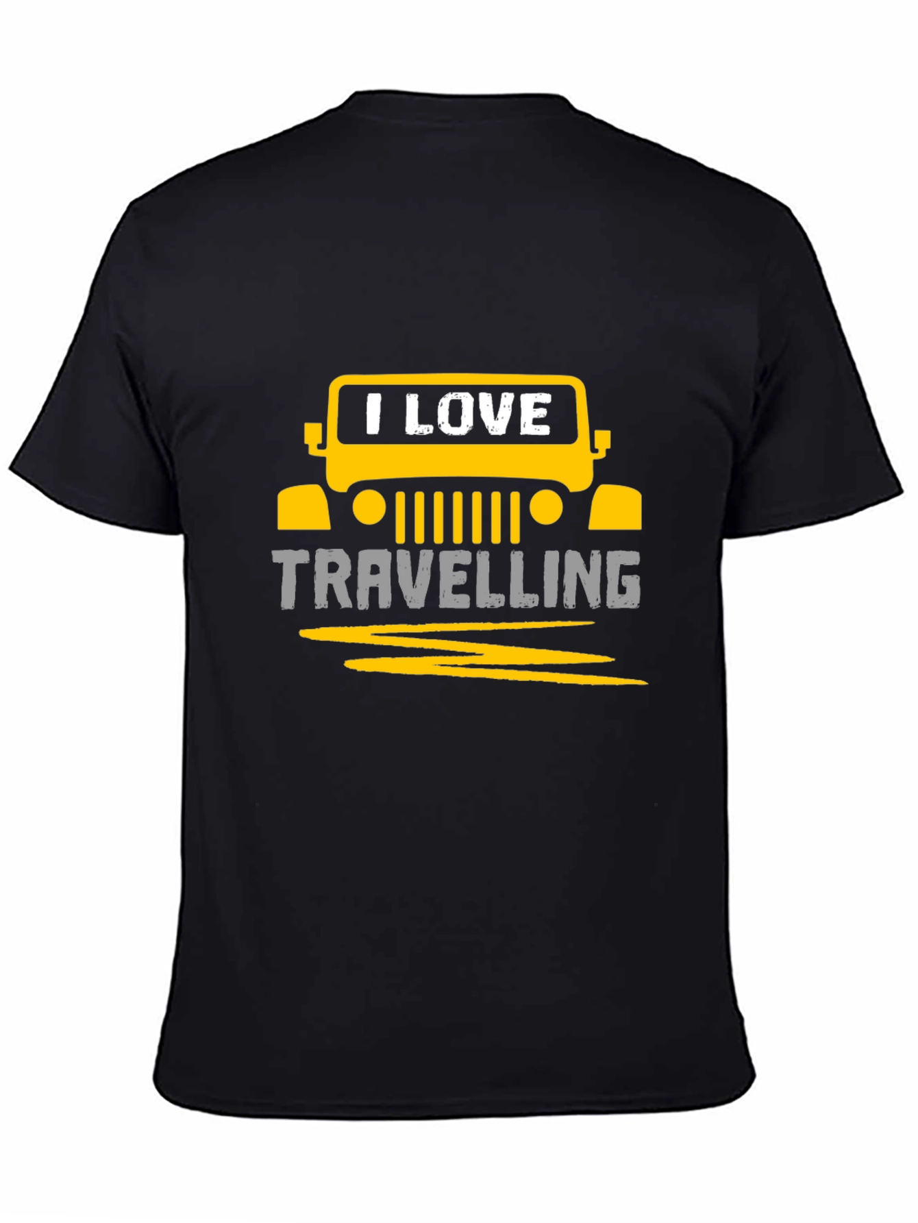I Love Travelling Graphic Tee - Black Unisex T-Shirt