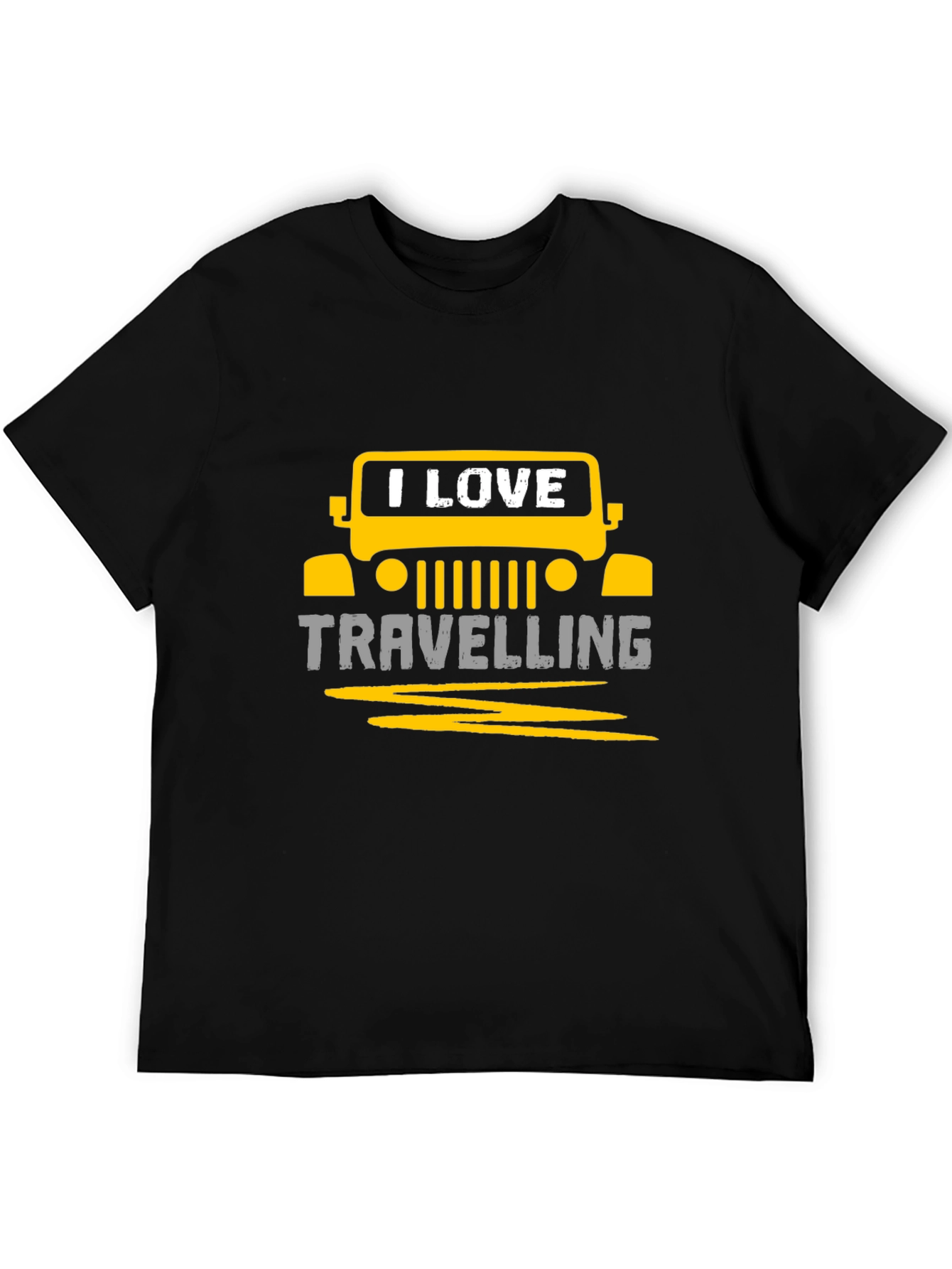 I Love Travelling Graphic Tee - Black Unisex T-Shirt