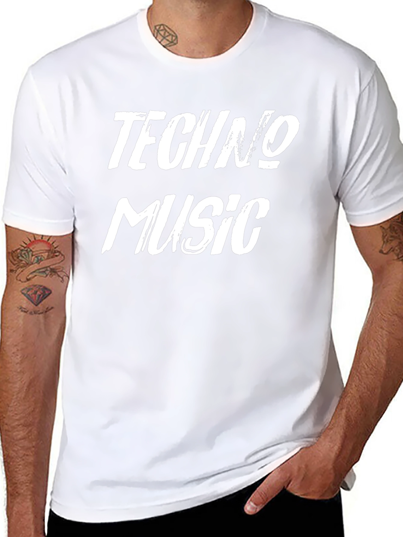 Techno Music Graphic T-Shirt - Black Cotton Tee