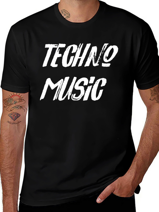 Techno Music Graphic T-Shirt - Black Cotton Tee