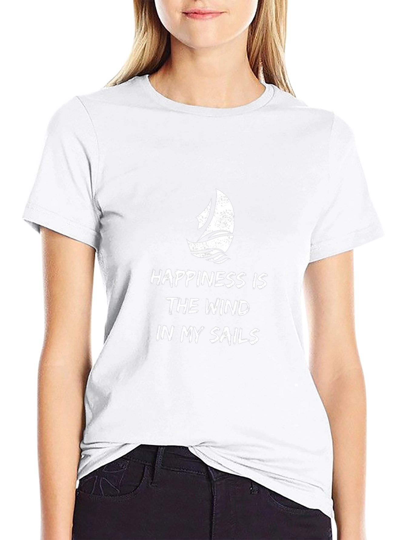 Sailboat Graphic T-Shirt - Happiness in the Wind